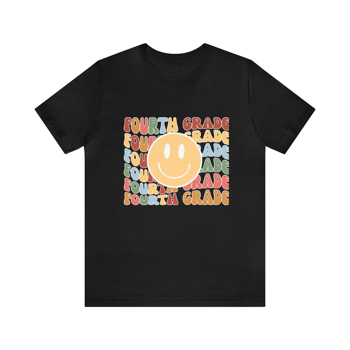 Fourth Grade Smiley Retro Print Unisex Jersey Short Sleeve Tee