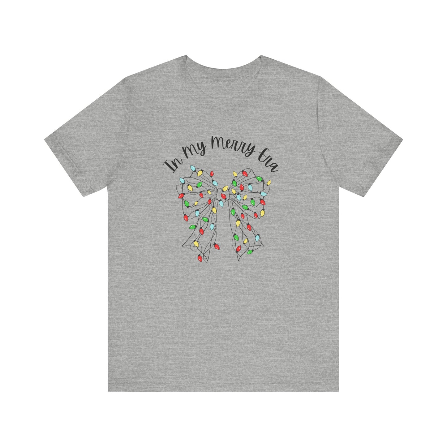Holiday Lights Bow T-Shirt - "In My Merry Era"
