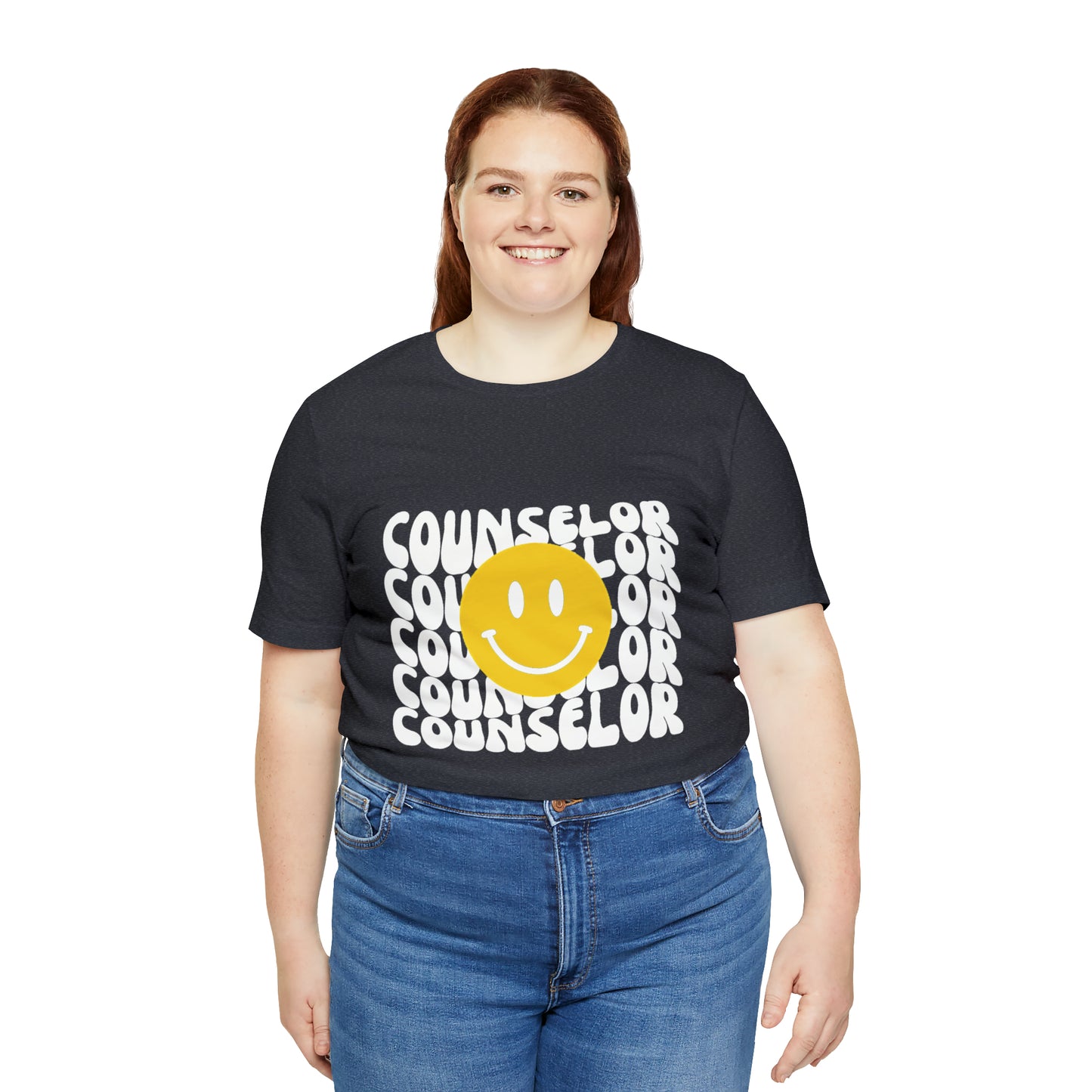 Happy Counselor Unisex Jersey Short Sleeve Tee in White