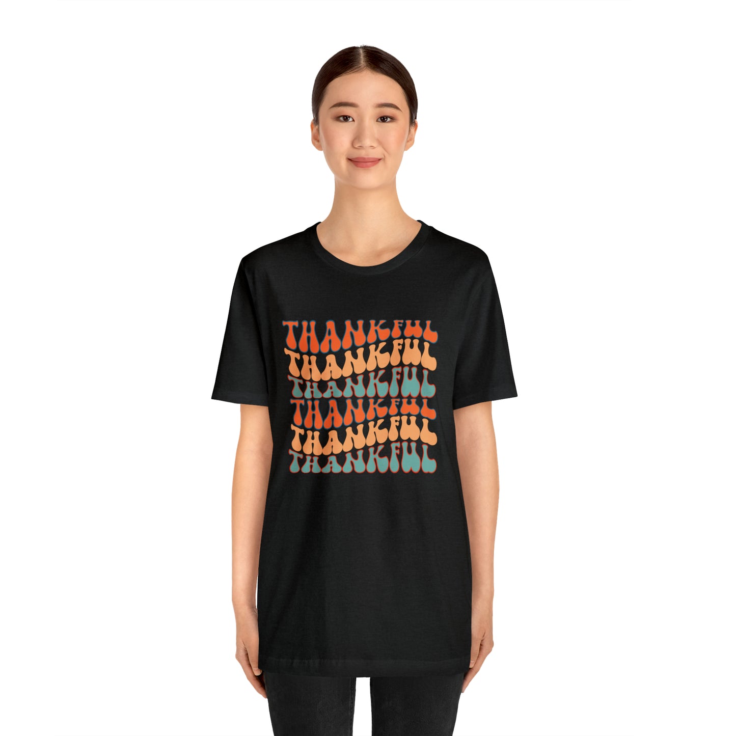 Thankful Retro Print Unisex Jersey Short Sleeve Tee
