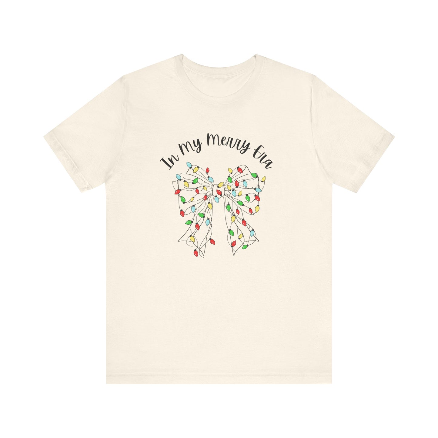 Holiday Lights Bow T-Shirt - "In My Merry Era"