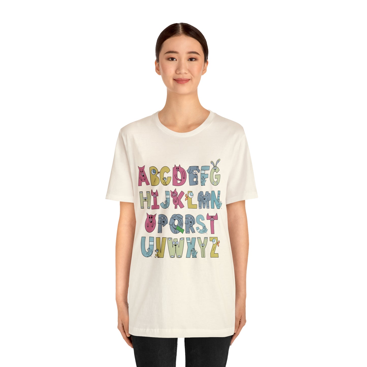 Elephant and Piggie Alphabet Unisex Jersey Short Sleeve Tee
