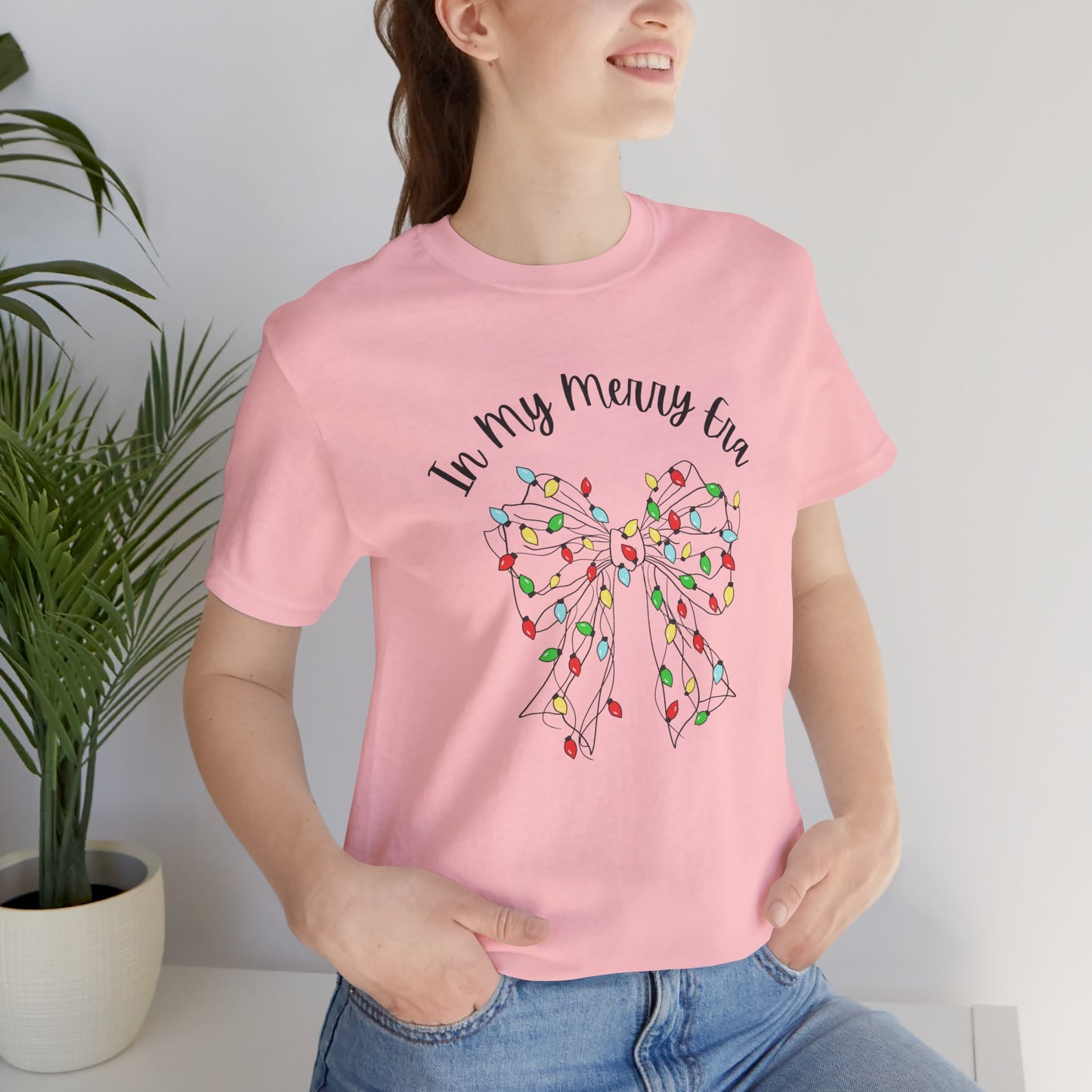 Holiday Lights Bow T-Shirt - "In My Merry Era"