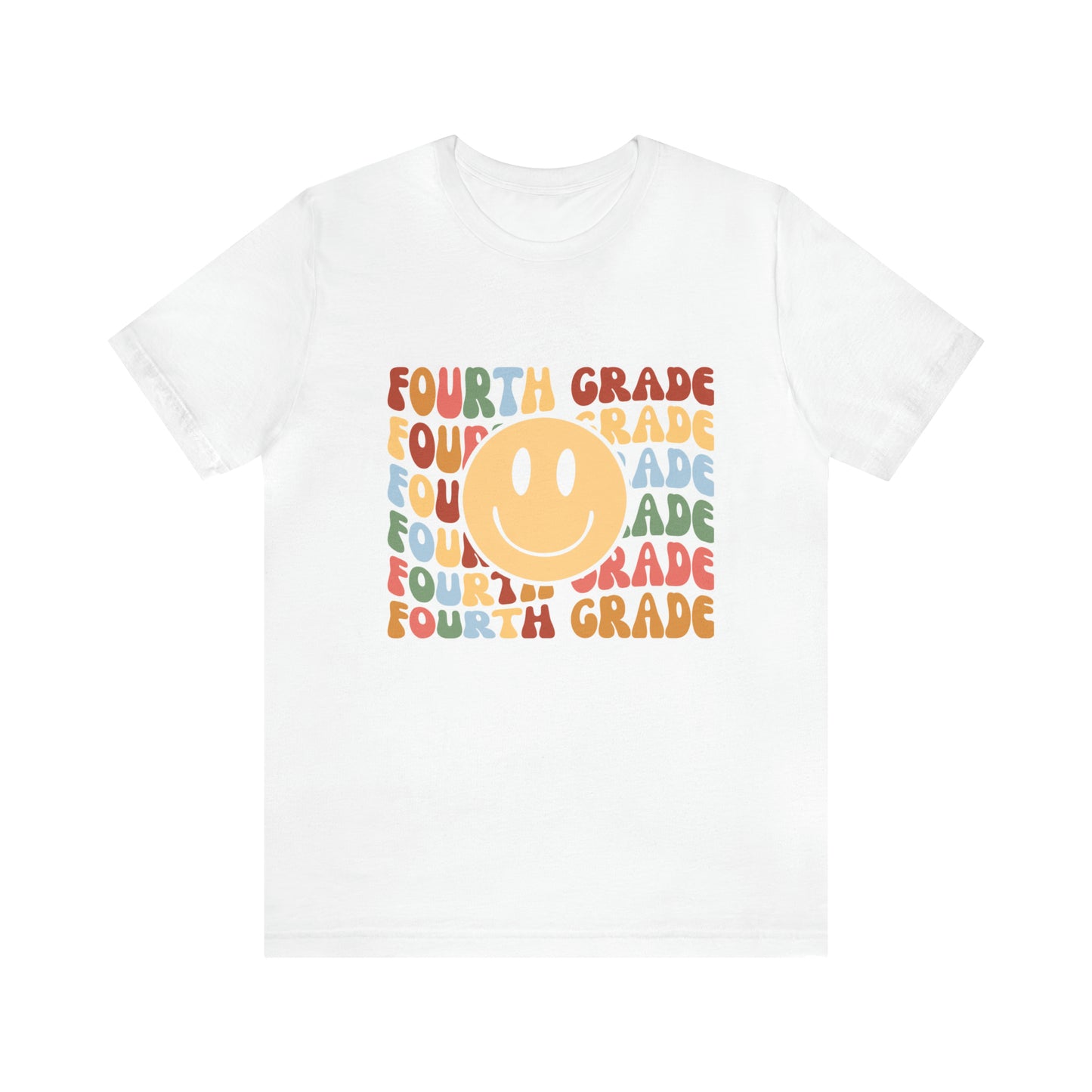 Fourth Grade Smiley Retro Print Unisex Jersey Short Sleeve Tee