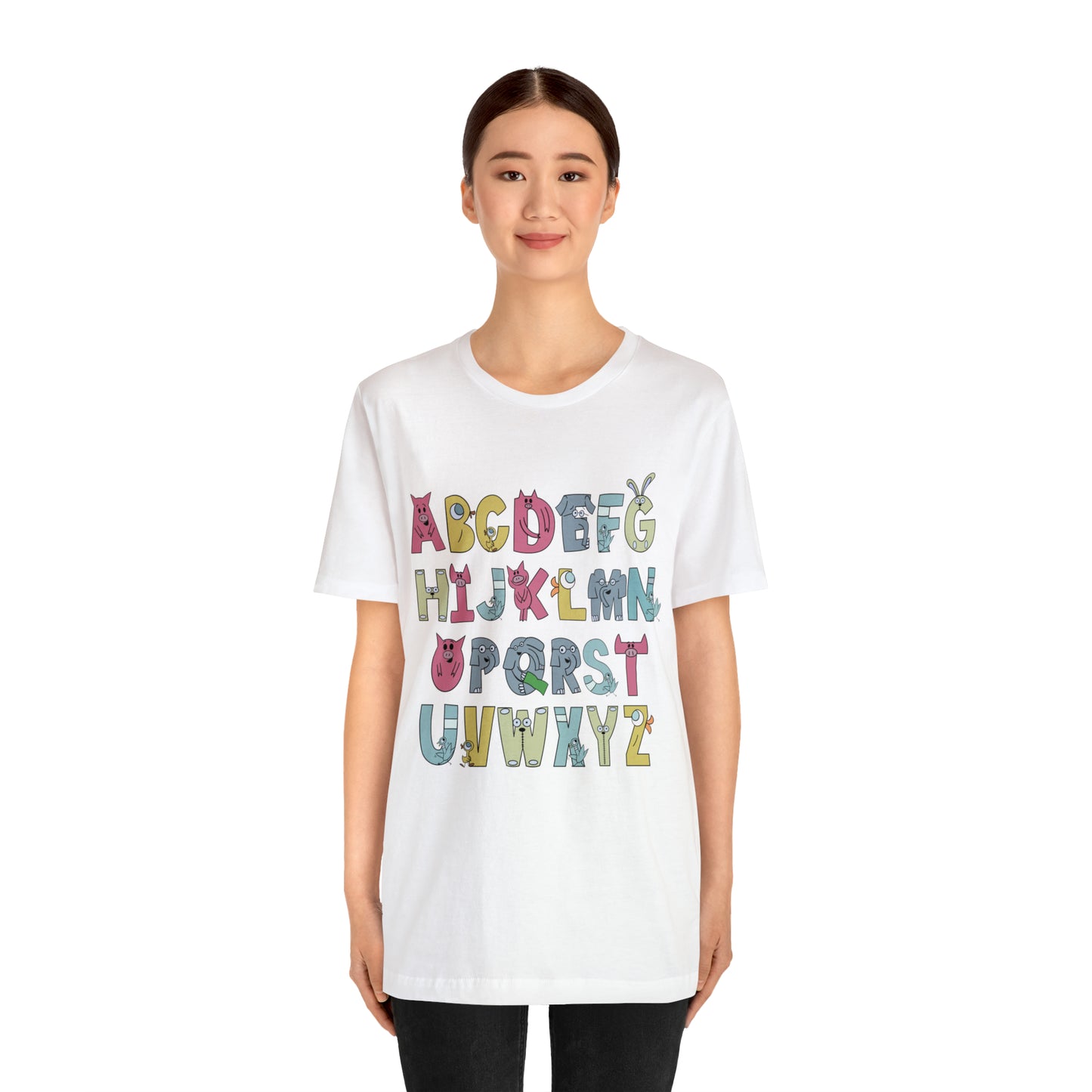 Elephant and Piggie Alphabet Unisex Jersey Short Sleeve Tee
