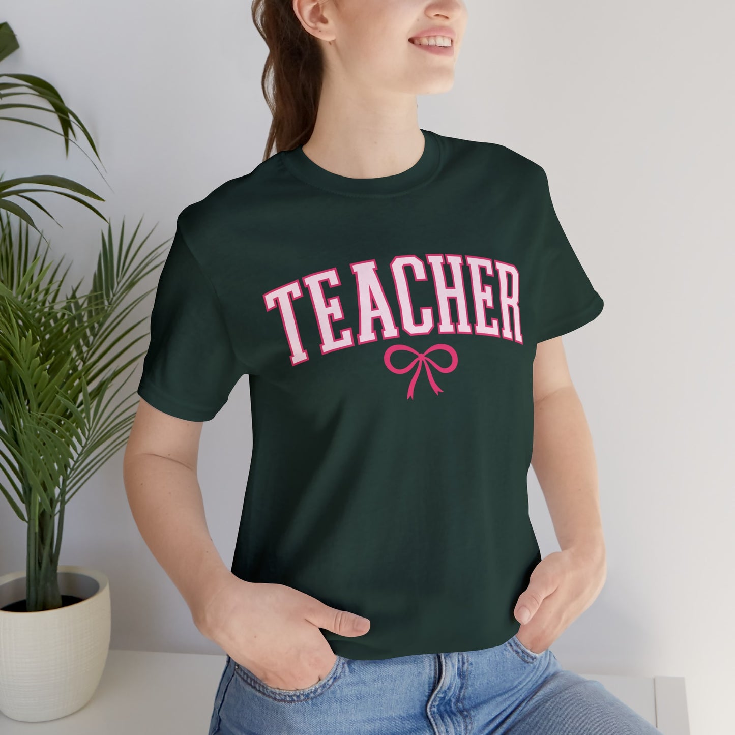 Teacher Varsity Bow Tee