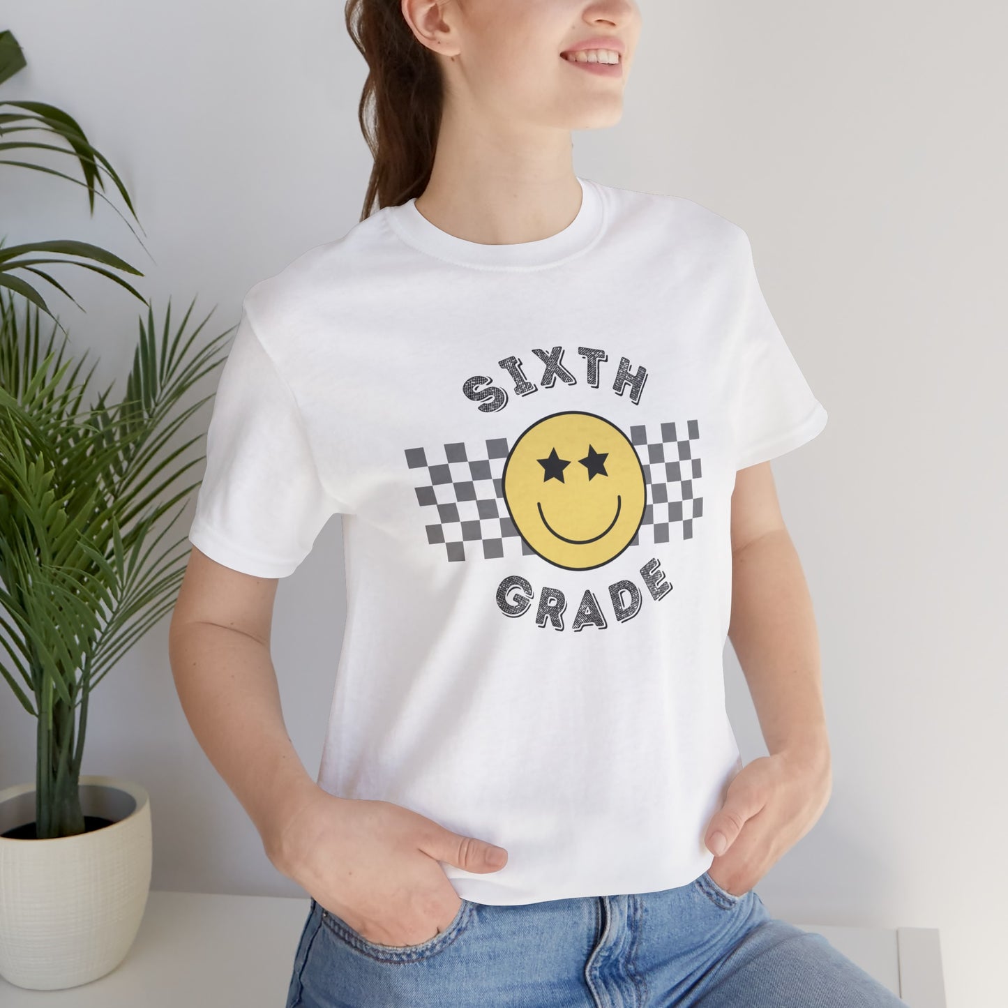 Sixth Grade Star Eyed Smiley Tee