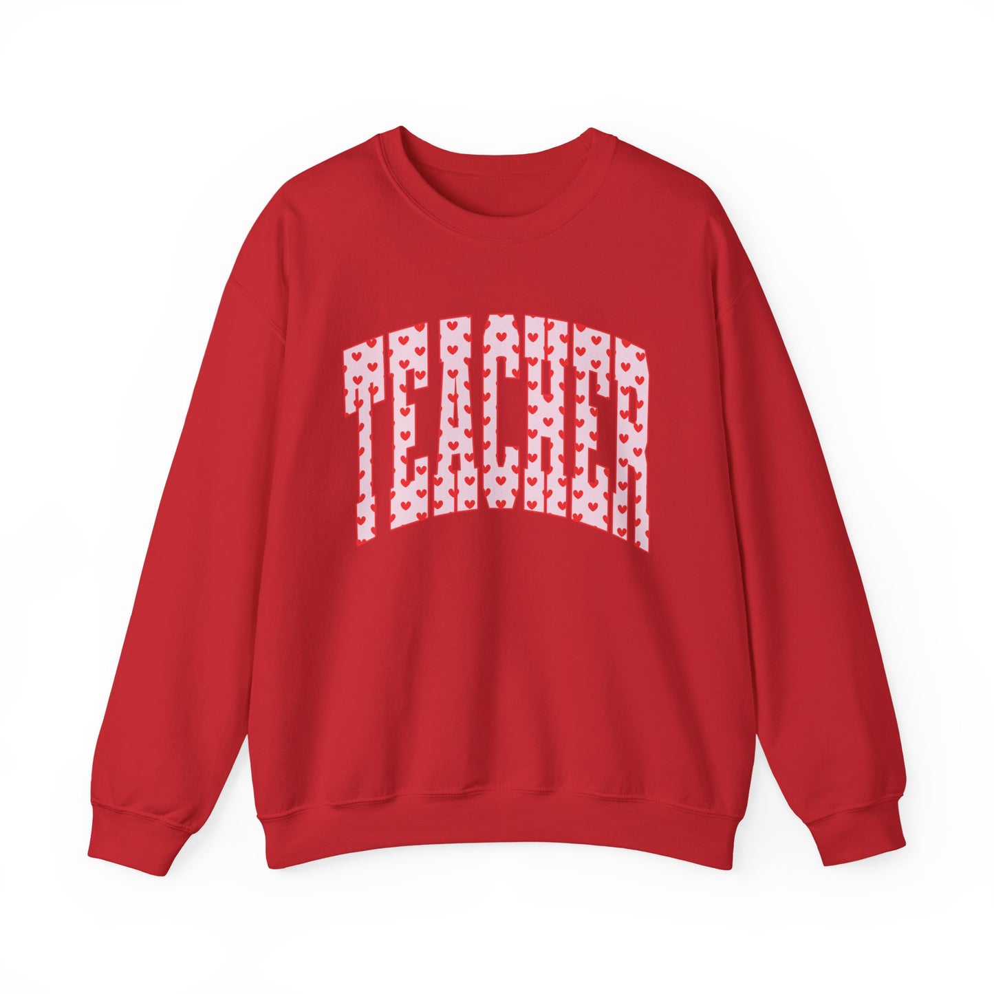 Teacher Heart Pattern Sweatshirt