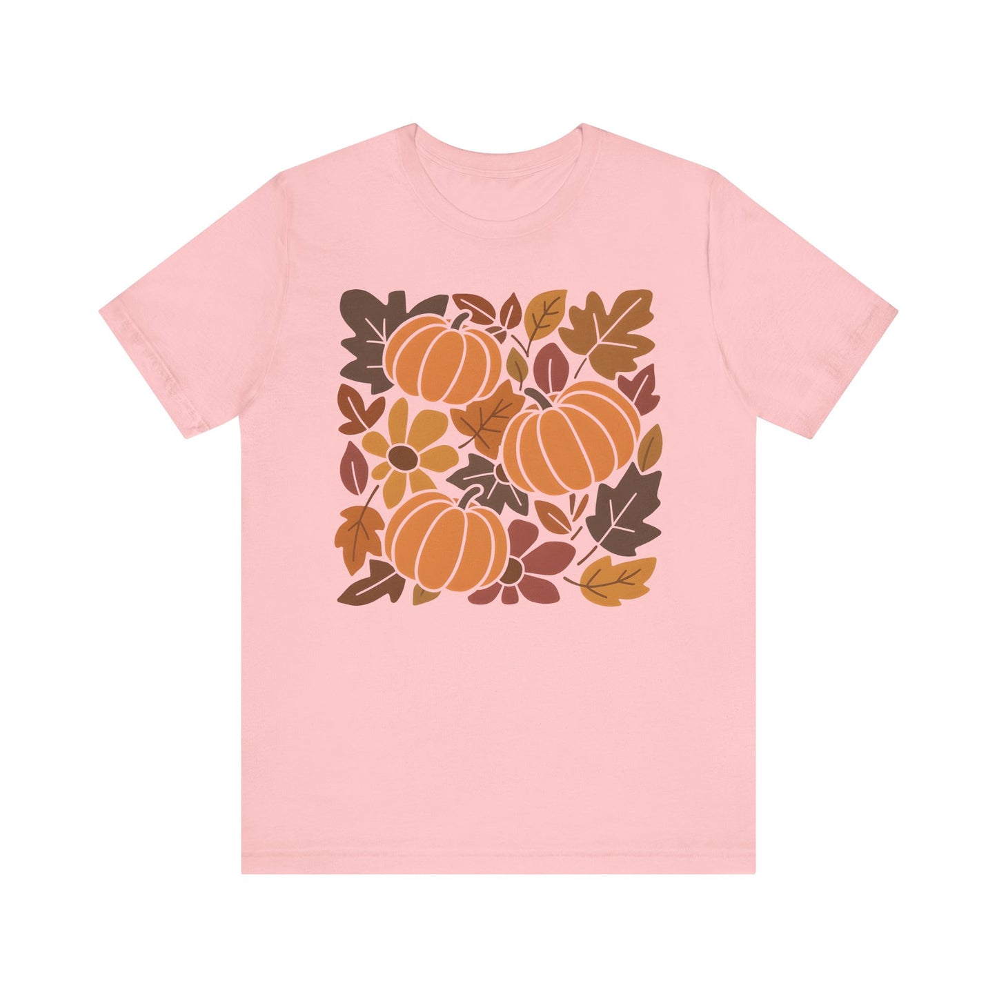 Pumpkin Floral Leaves Graphic Tee