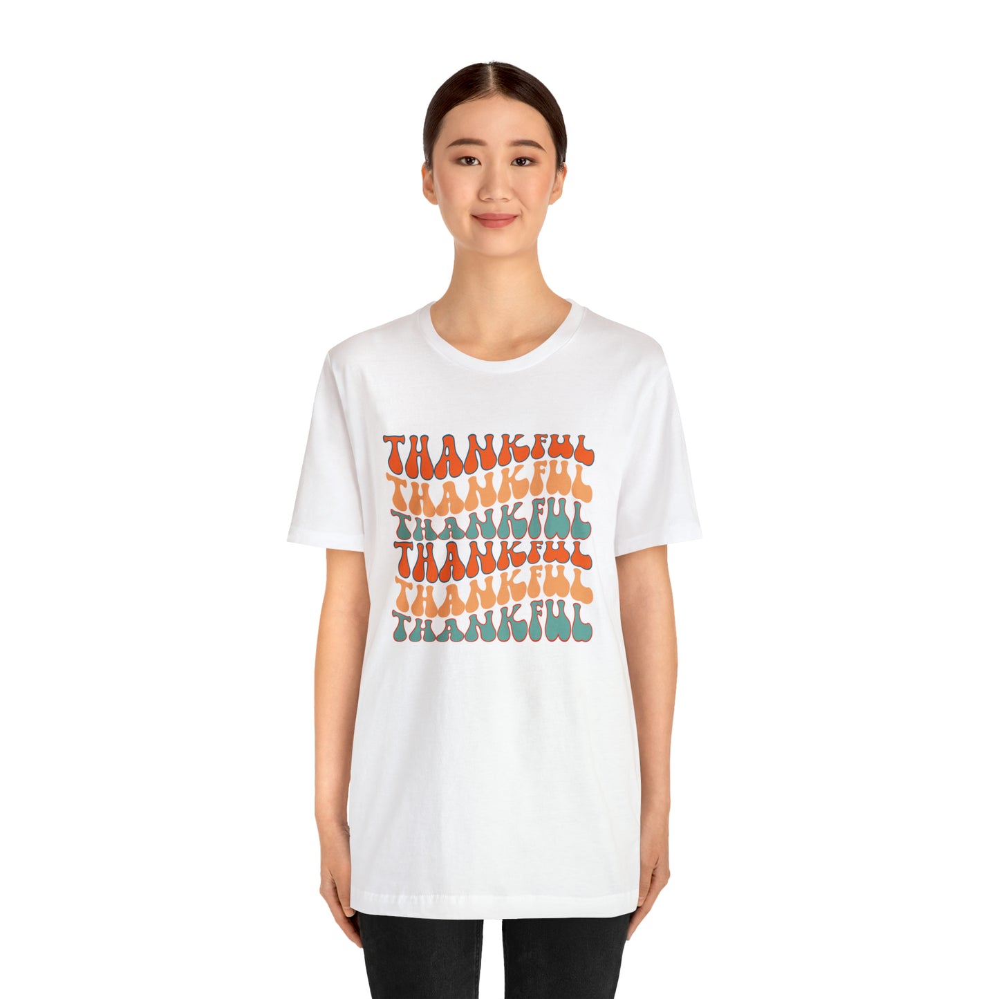 Thankful Retro Print Unisex Jersey Short Sleeve Tee