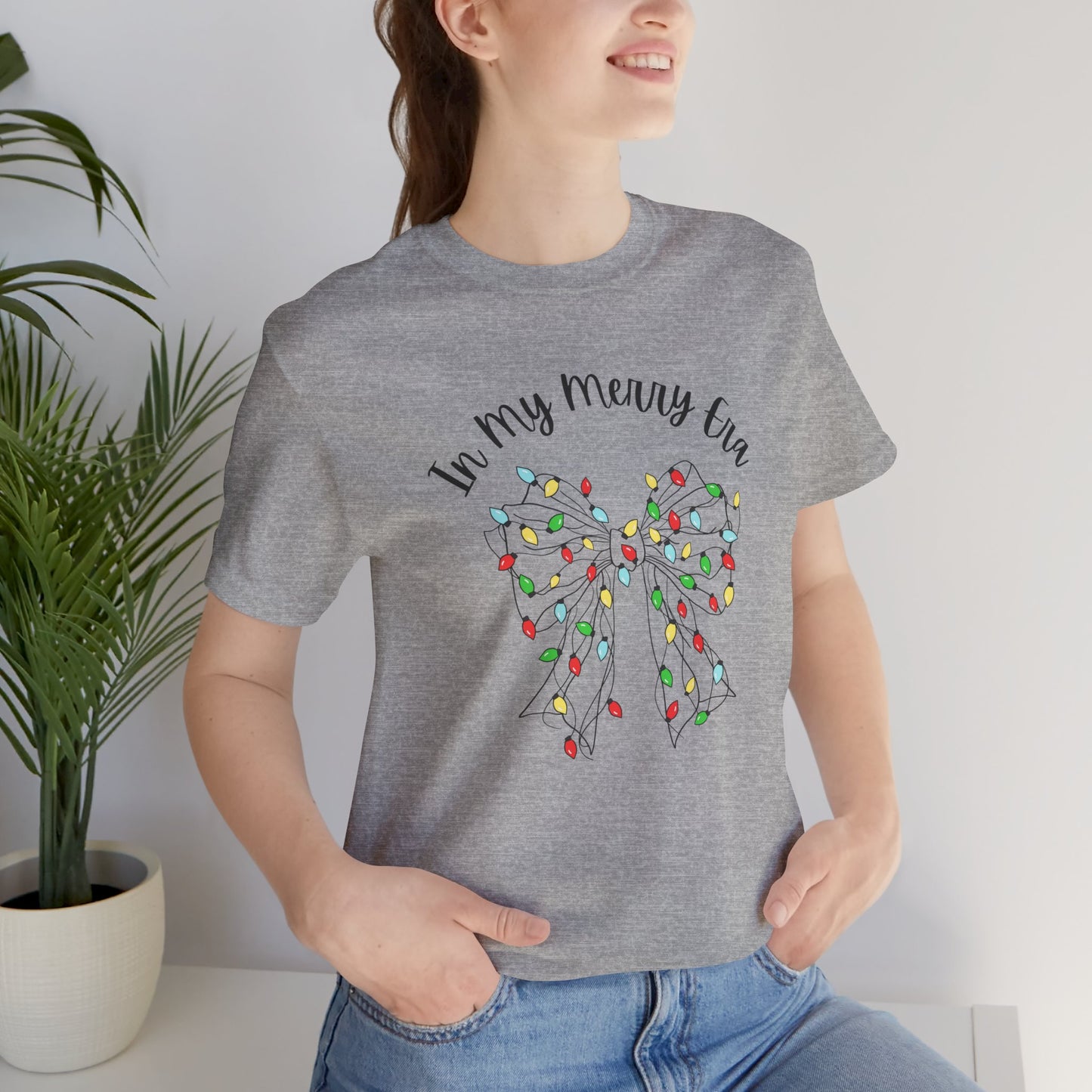 Holiday Lights Bow T-Shirt - "In My Merry Era"