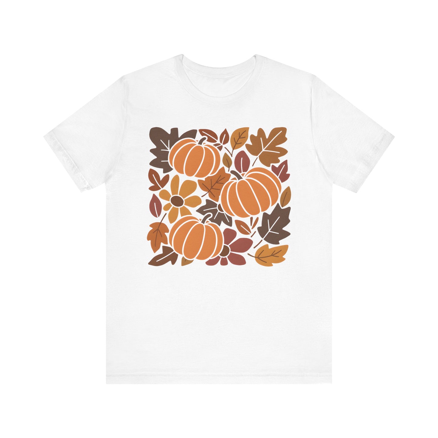 Pumpkin Floral Leaves Graphic Tee
