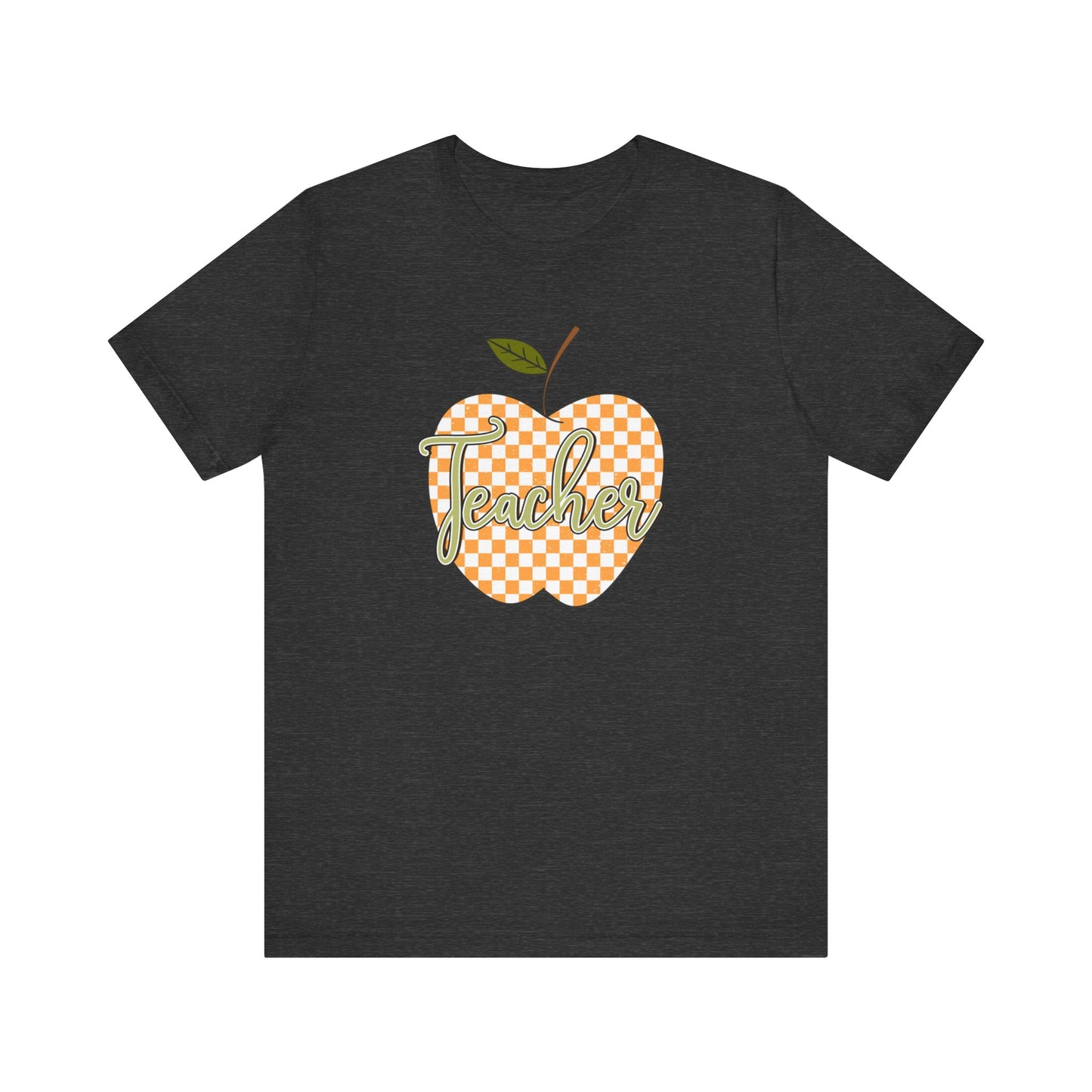 Teacher Orange Checkered Apple