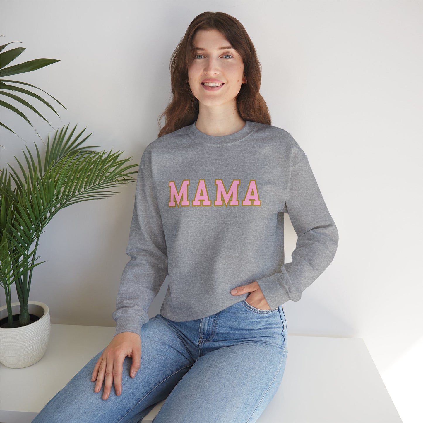 MAMA Block Letter Unisex Heavy Blend™ Crewneck Sweatshirt