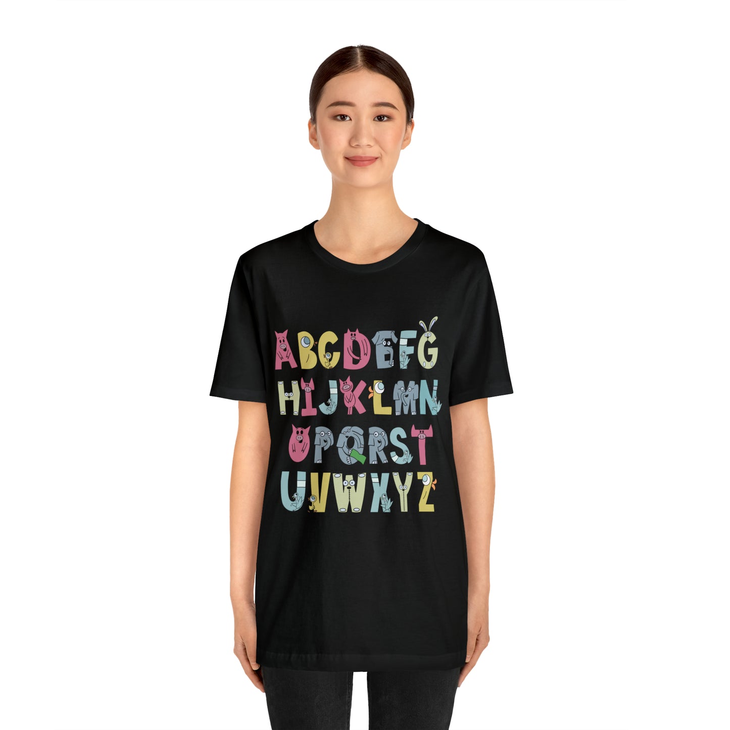 Elephant and Piggie Alphabet Unisex Jersey Short Sleeve Tee