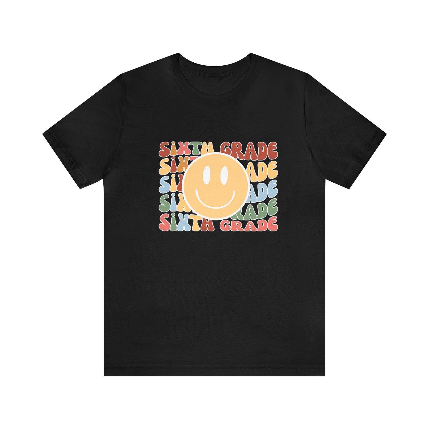 Sixth Grade Smiley Retro Print Unisex Jersey Short Sleeve Tee