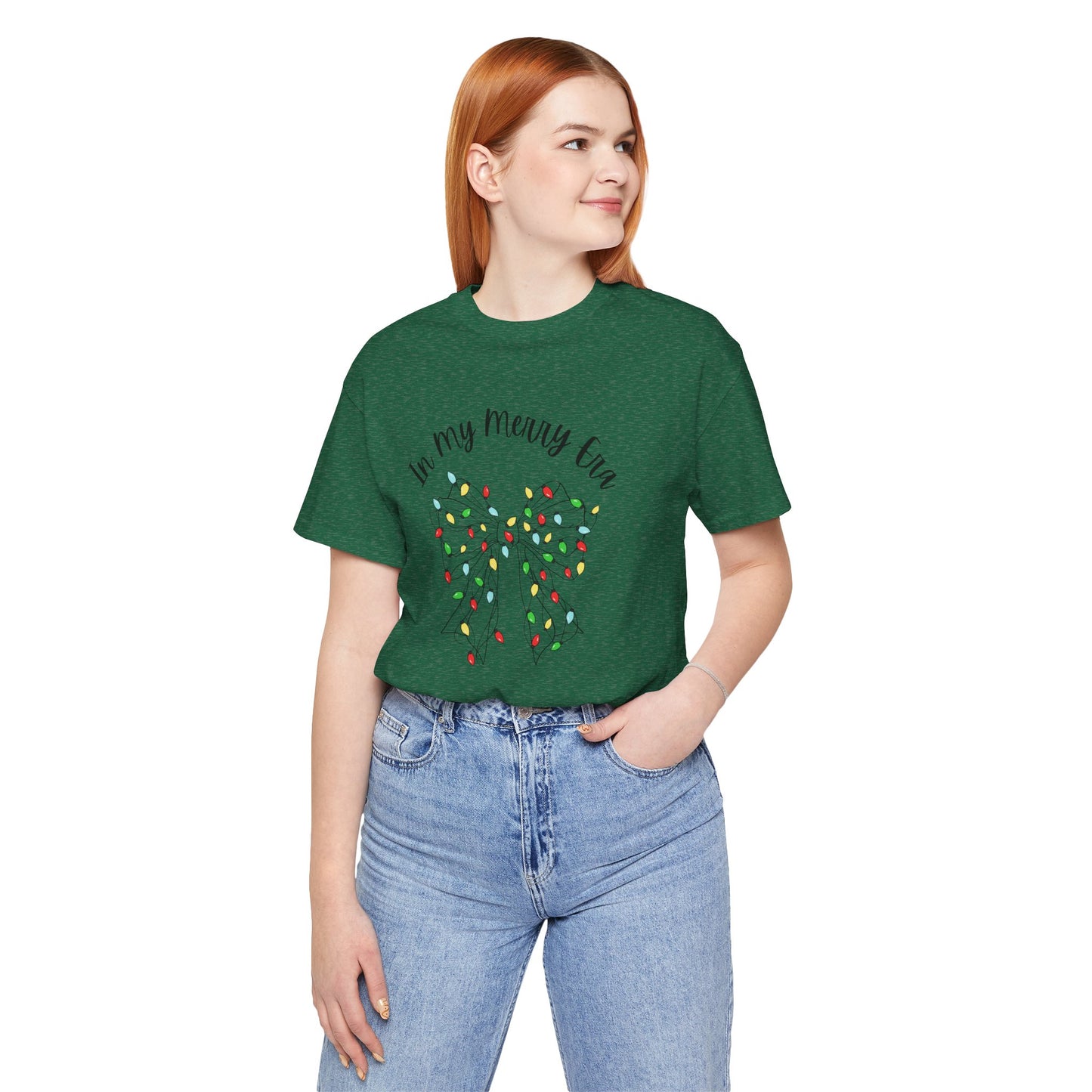 Holiday Lights Bow T-Shirt - "In My Merry Era"