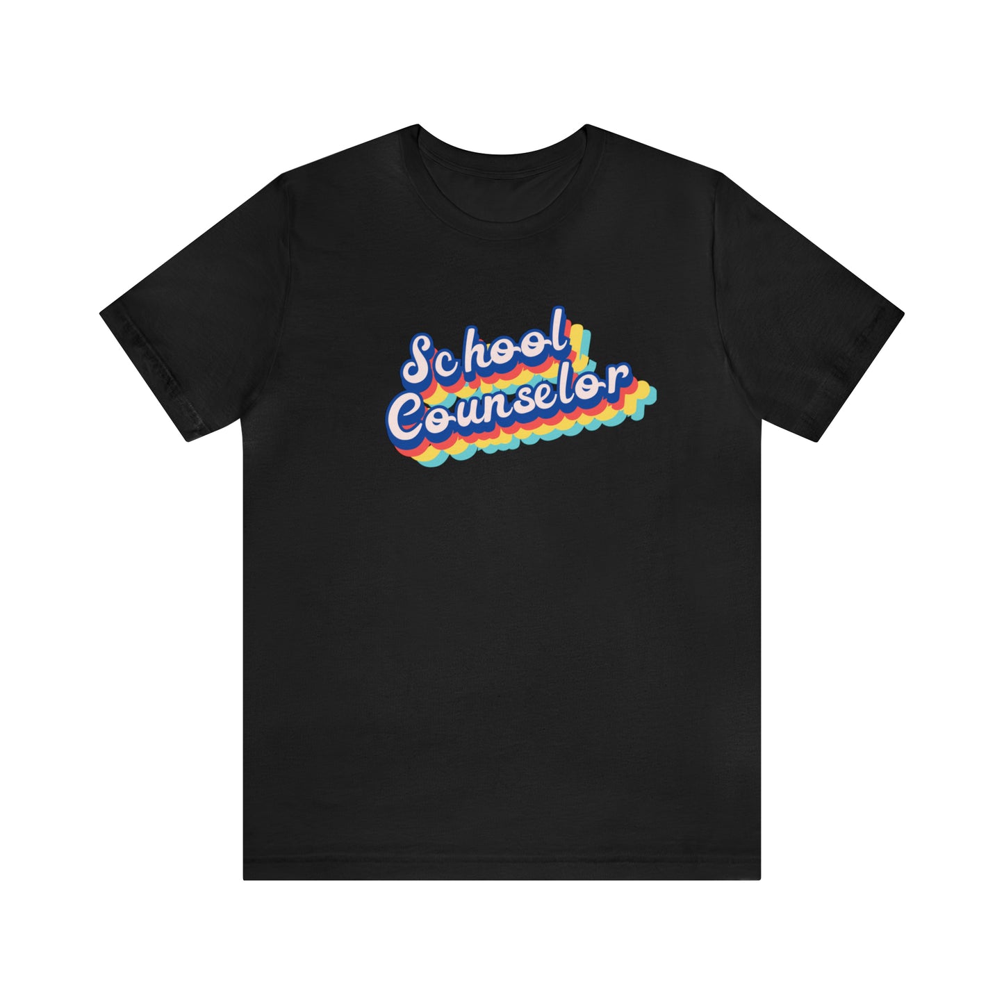 School Counselor Retro Cursive Unisex Jersey Short Sleeve Tee