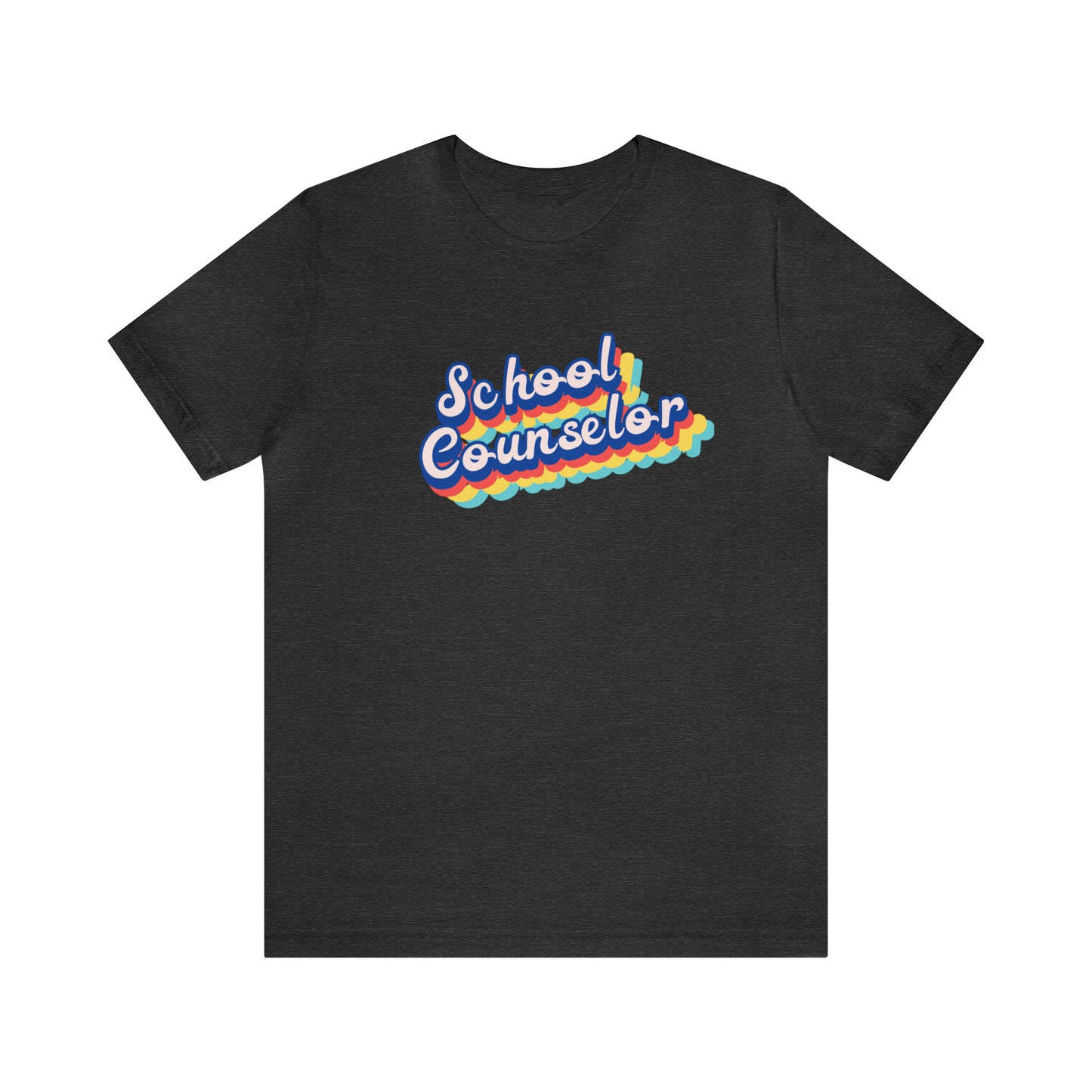 School Counselor Retro Cursive Unisex Jersey Short Sleeve Tee