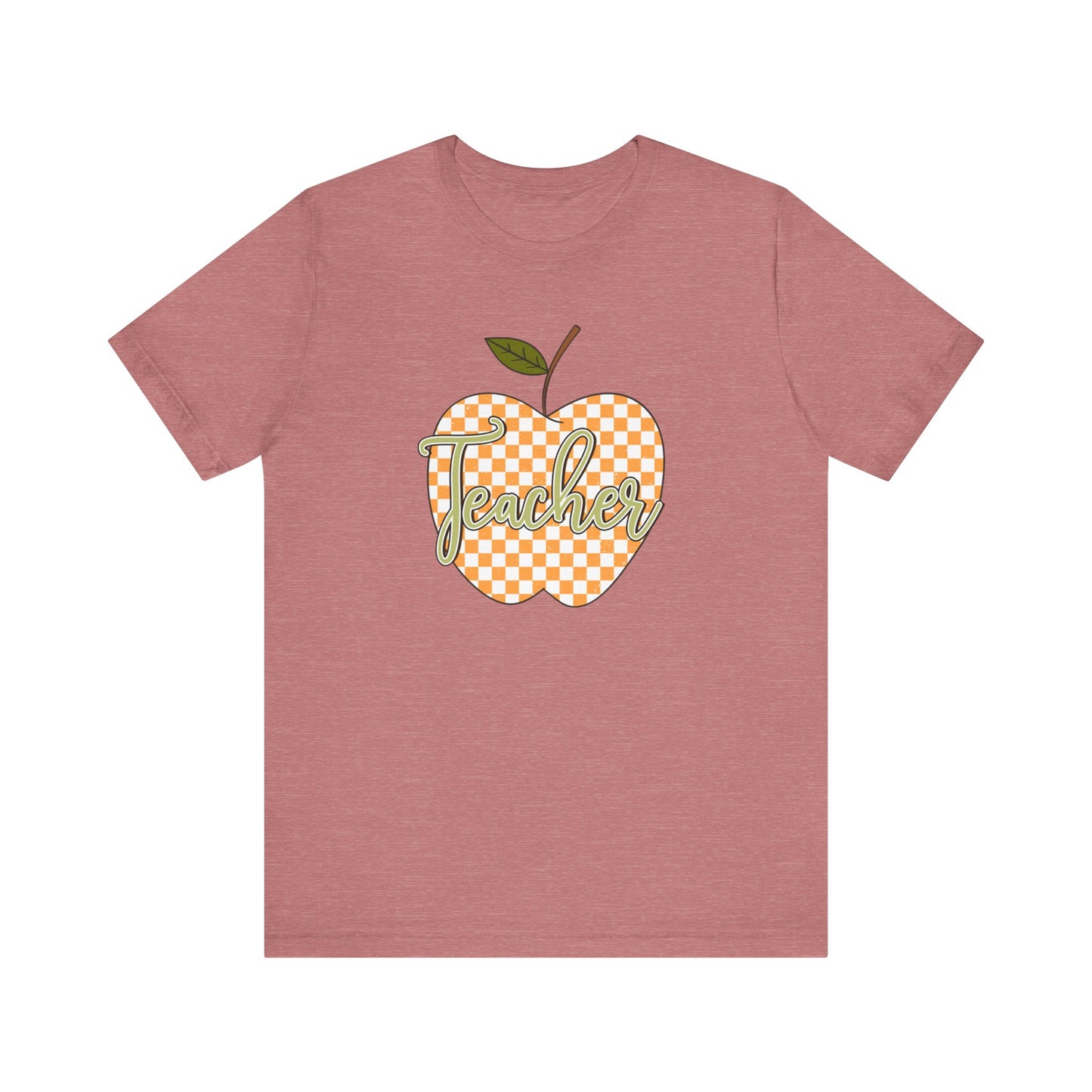 Teacher Orange Checkered Apple