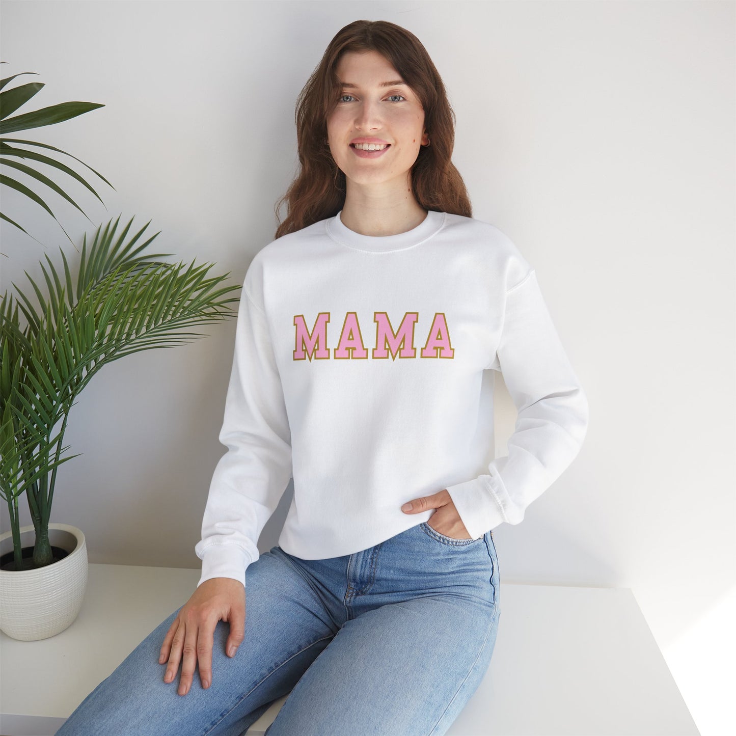 MAMA Block Letter Unisex Heavy Blend™ Crewneck Sweatshirt
