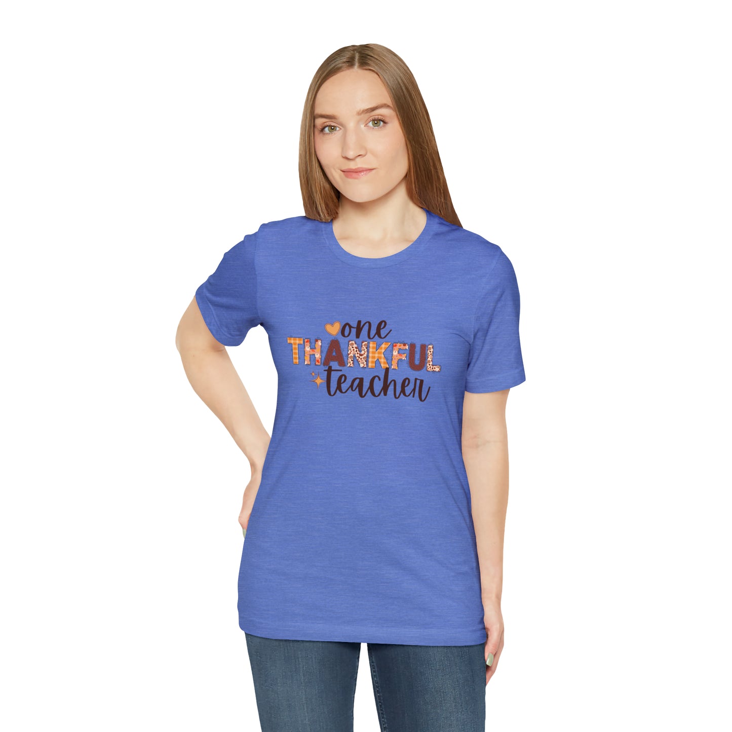 One Thankful Teacher Printed Unisex Jersey Short Sleeve Tee