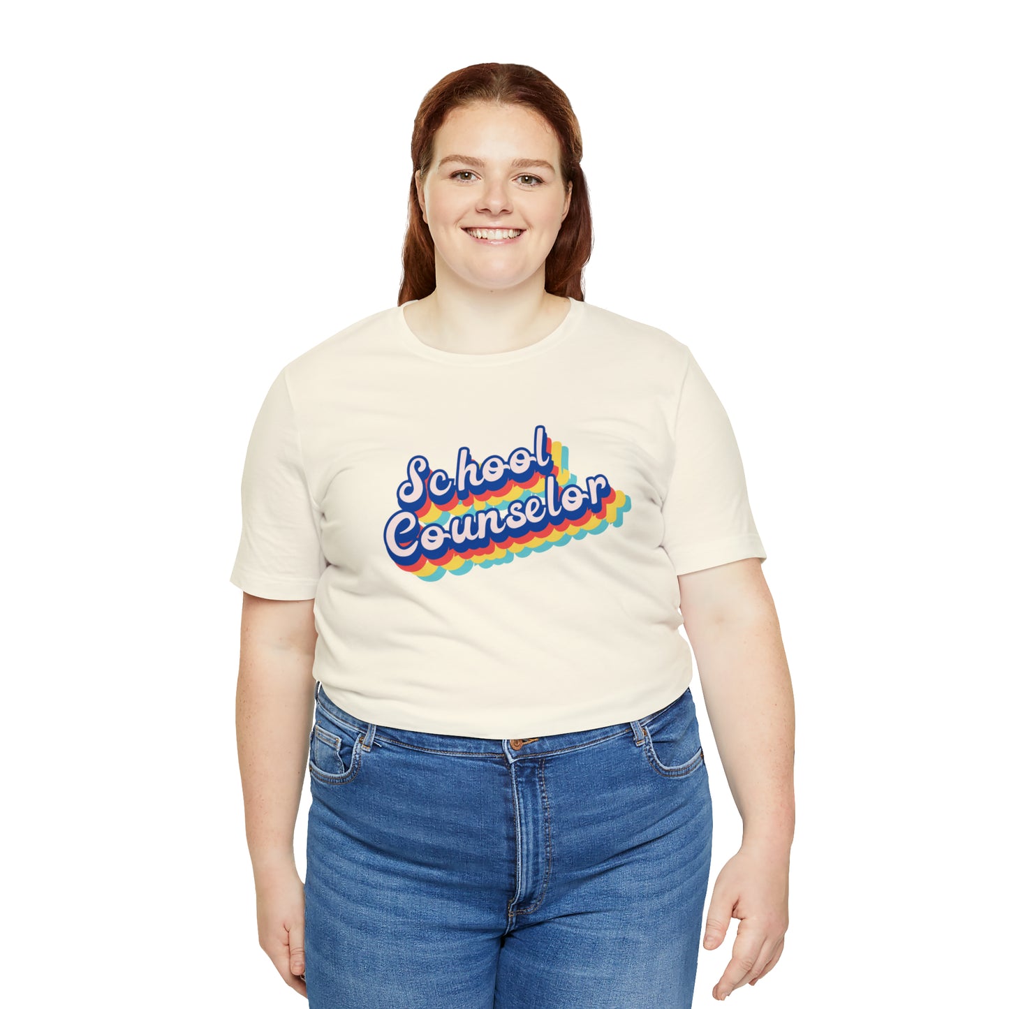 School Counselor Retro Cursive Unisex Jersey Short Sleeve Tee