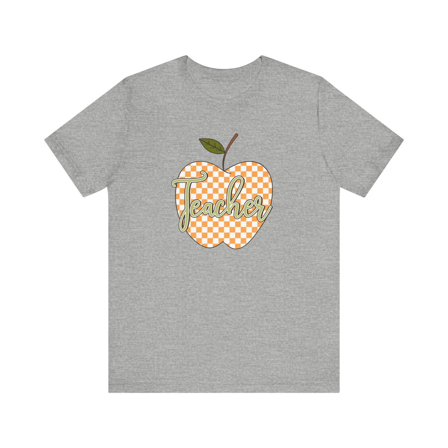 Teacher Orange Checkered Apple