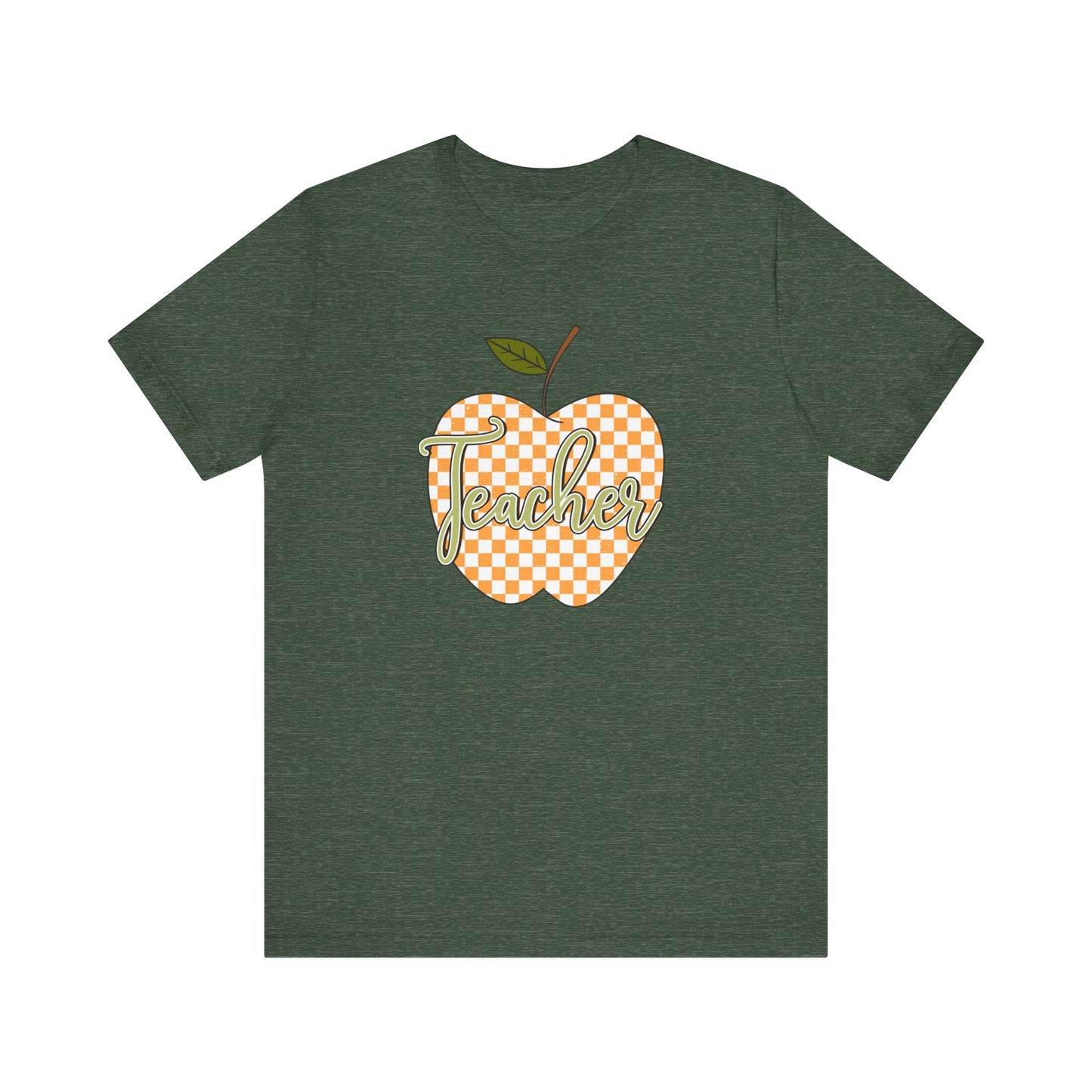 Teacher Orange Checkered Apple