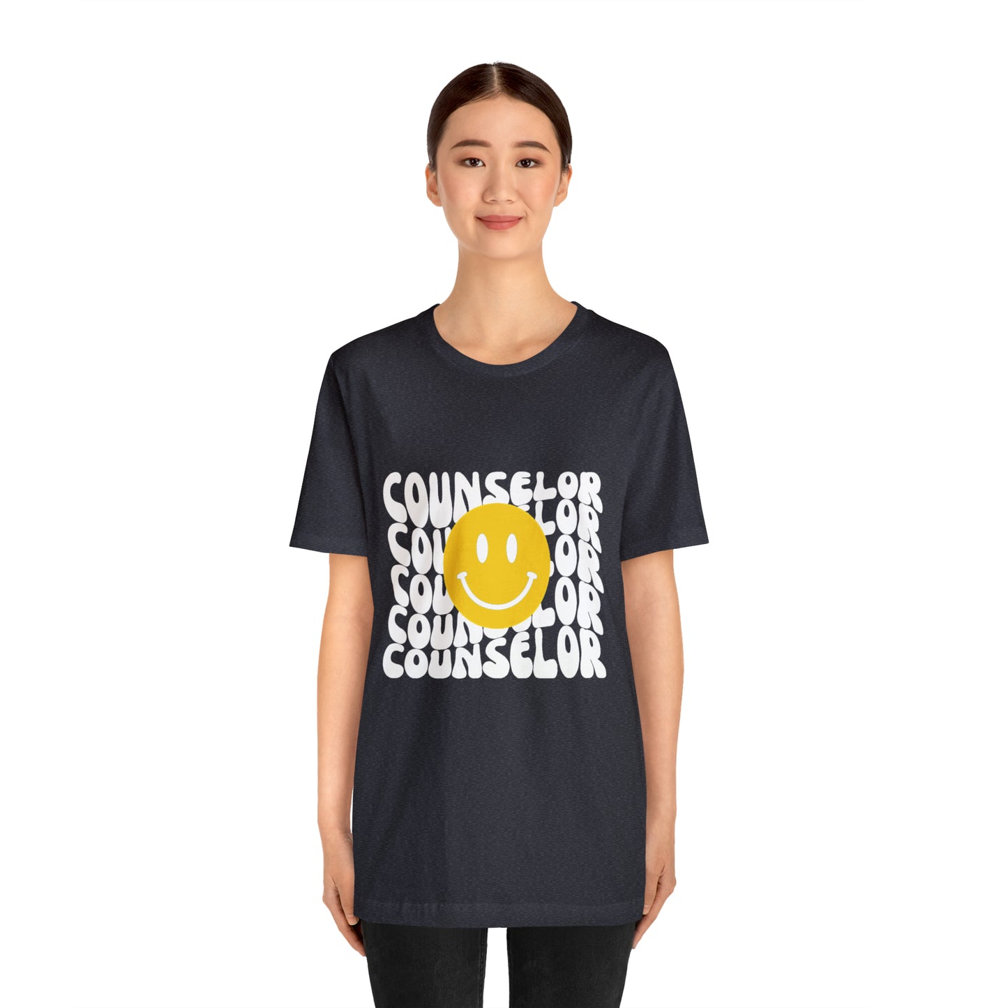 Happy Counselor Unisex Jersey Short Sleeve Tee in White