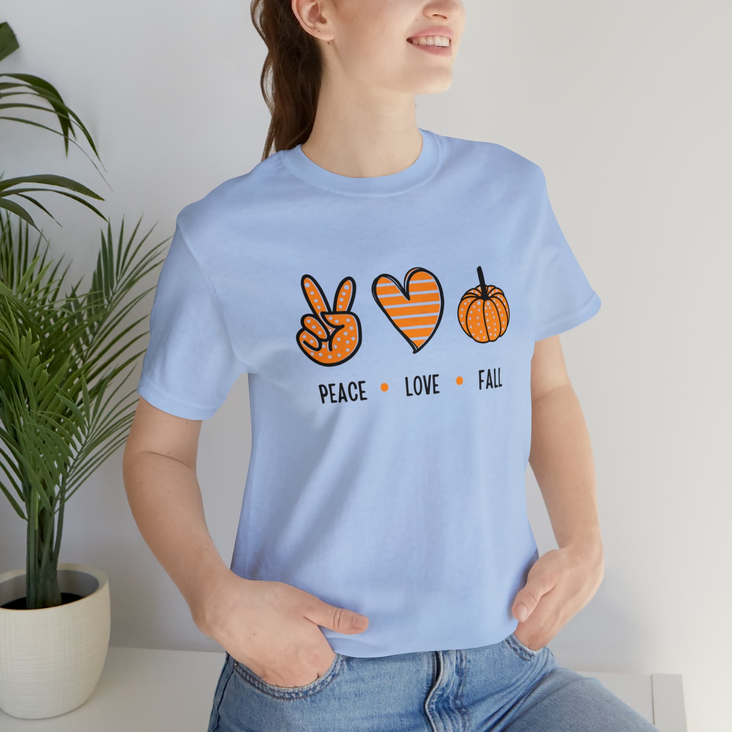 Peace Love Fall Unisex Jersey Short Sleeve Tee