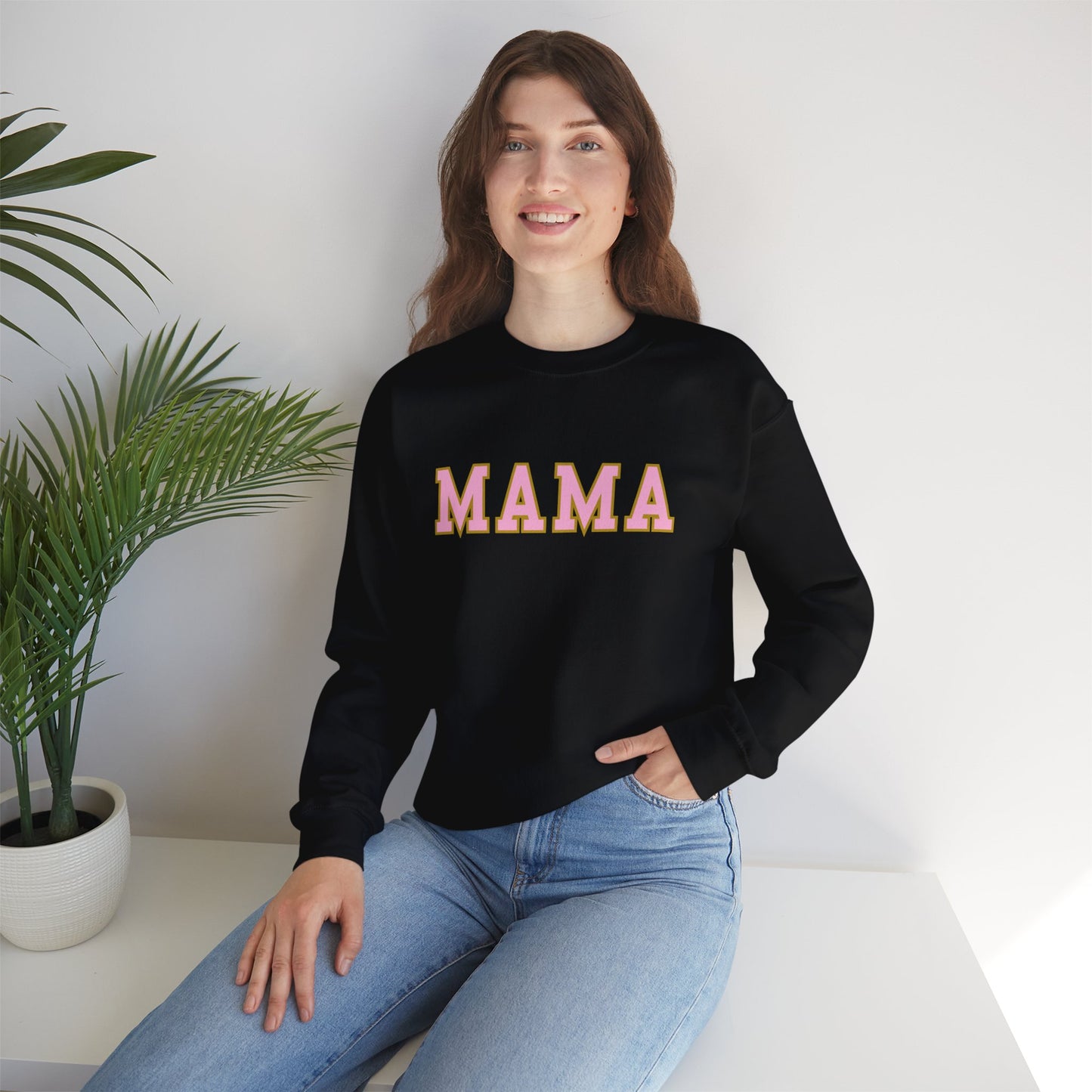 MAMA Block Letter Unisex Heavy Blend™ Crewneck Sweatshirt