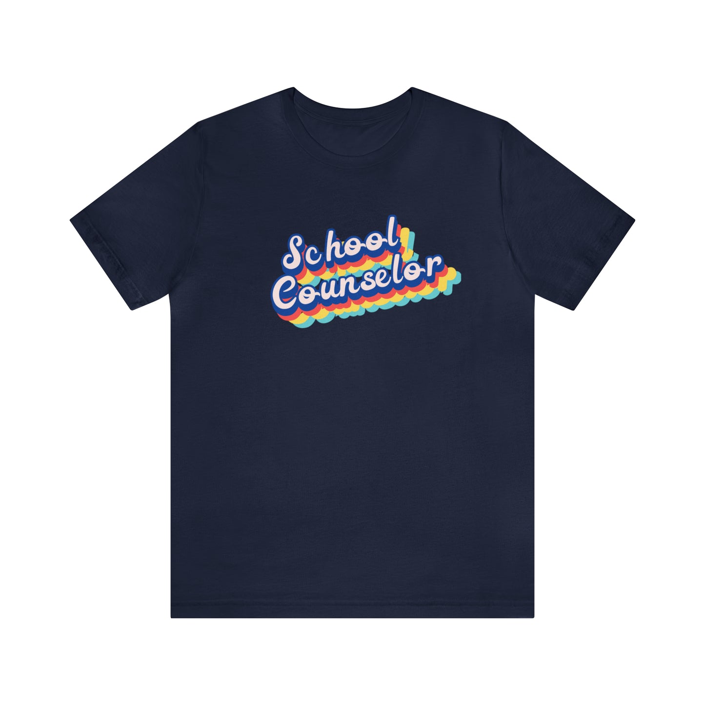 School Counselor Retro Cursive Unisex Jersey Short Sleeve Tee