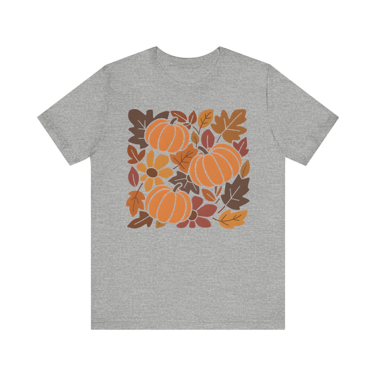 Pumpkin Floral Leaves Graphic Tee