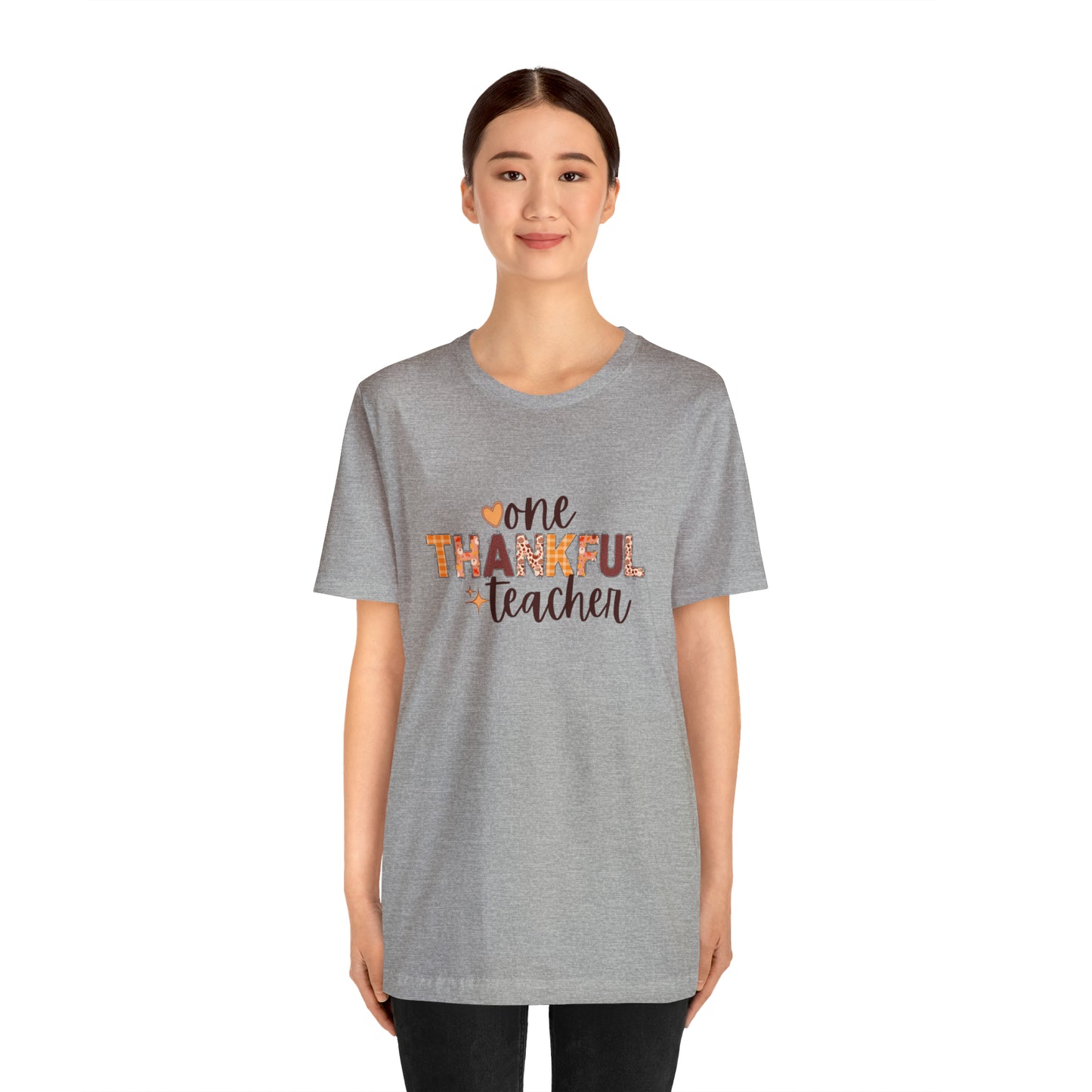 One Thankful Teacher Printed Unisex Jersey Short Sleeve Tee