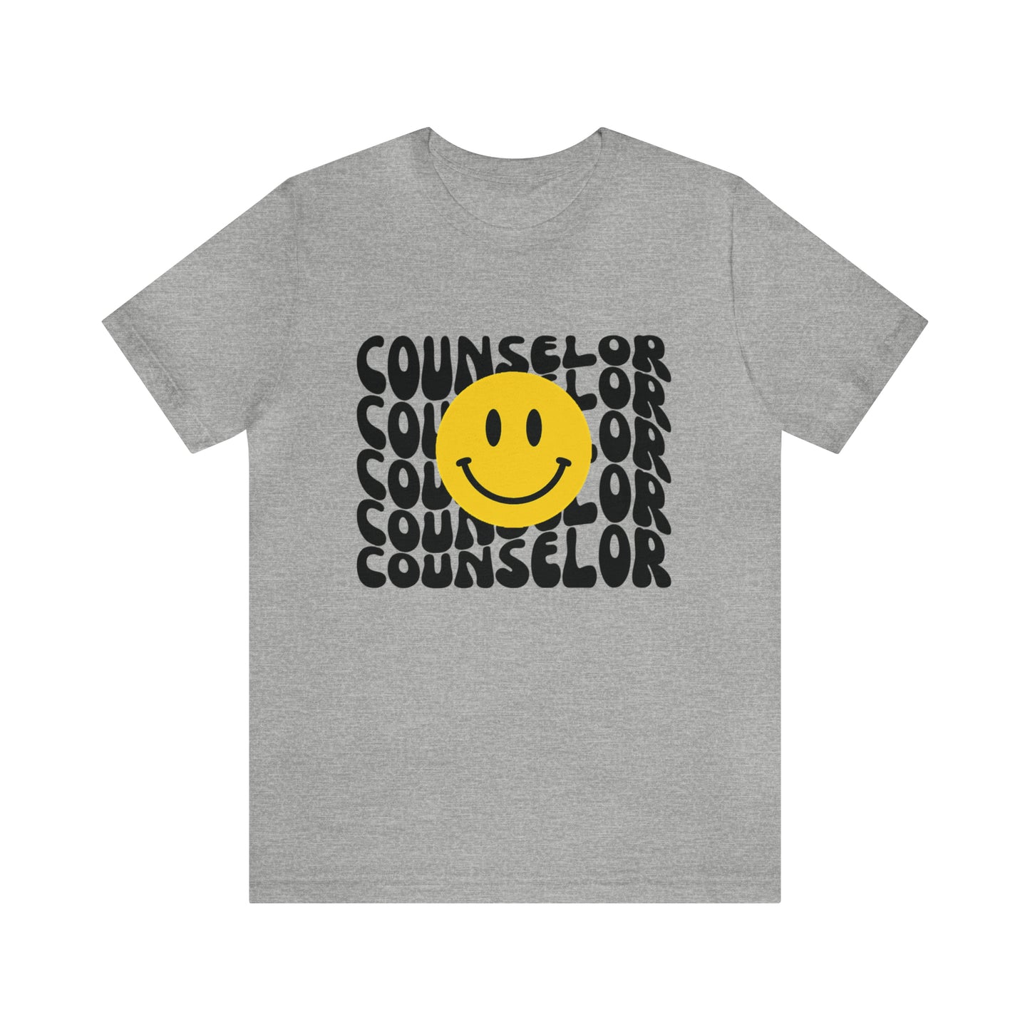 Happy Counselor Unisex Jersey Short Sleeve Tee in Black