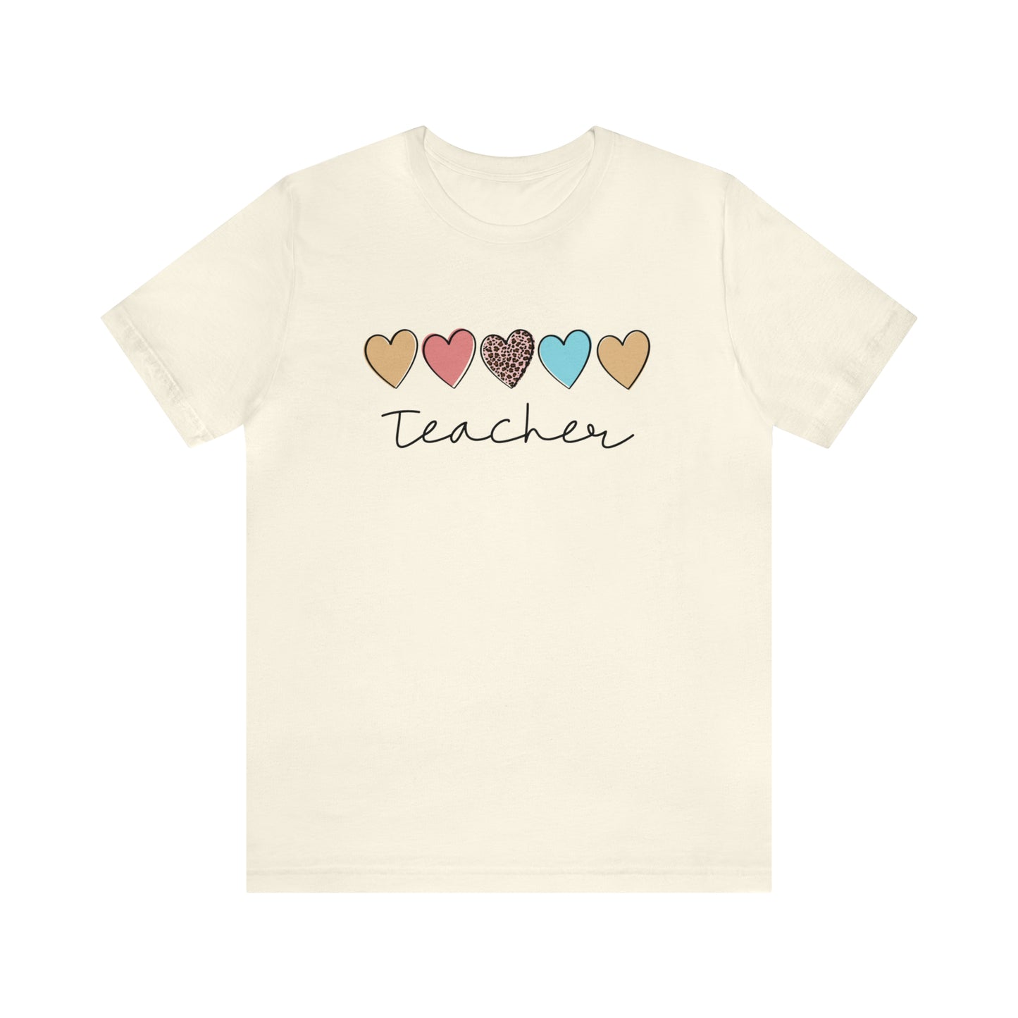 Teacher with Hearts Unisex Jersey Short Sleeve Tee