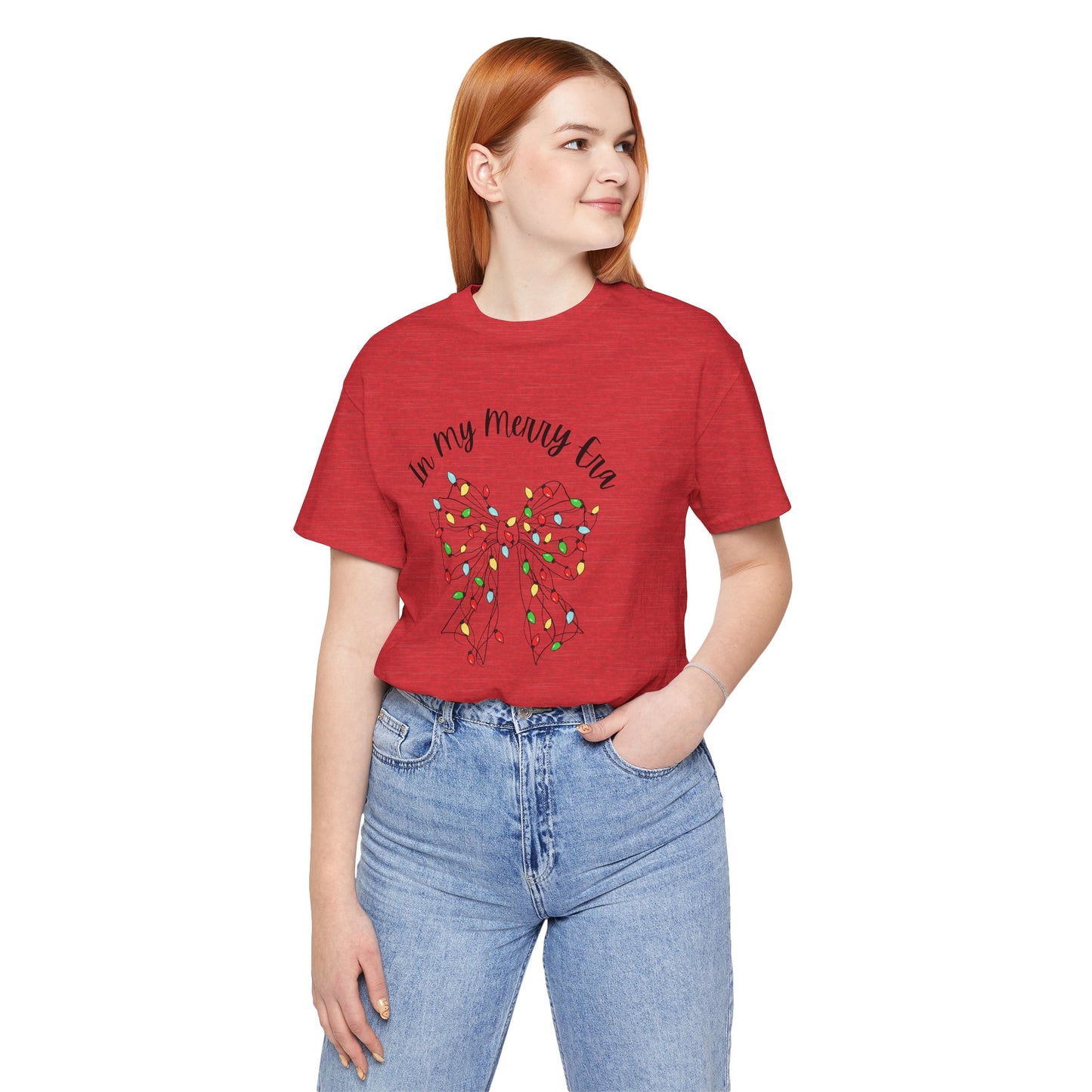 Holiday Lights Bow T-Shirt - "In My Merry Era"