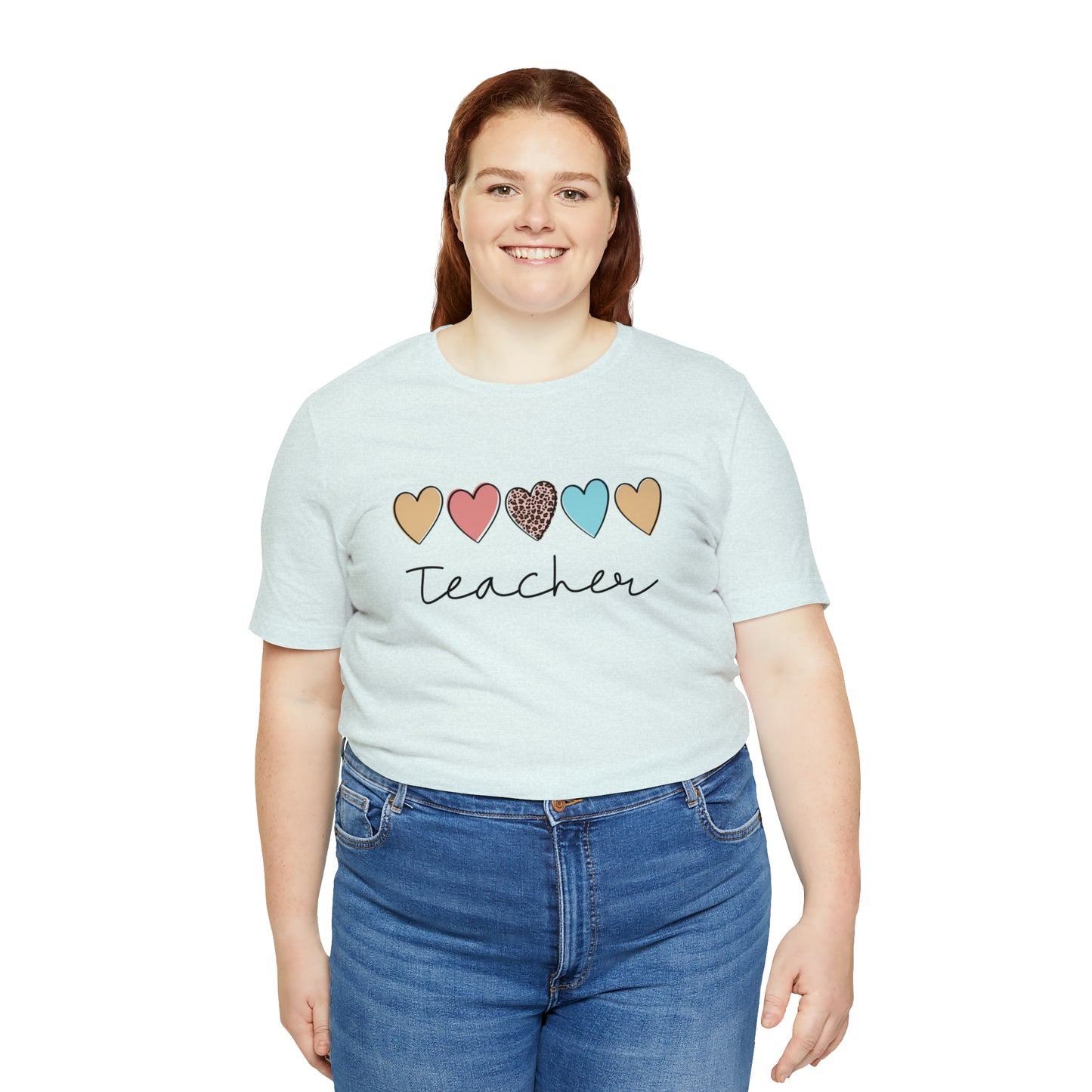 Teacher with Hearts Unisex Jersey Short Sleeve Tee