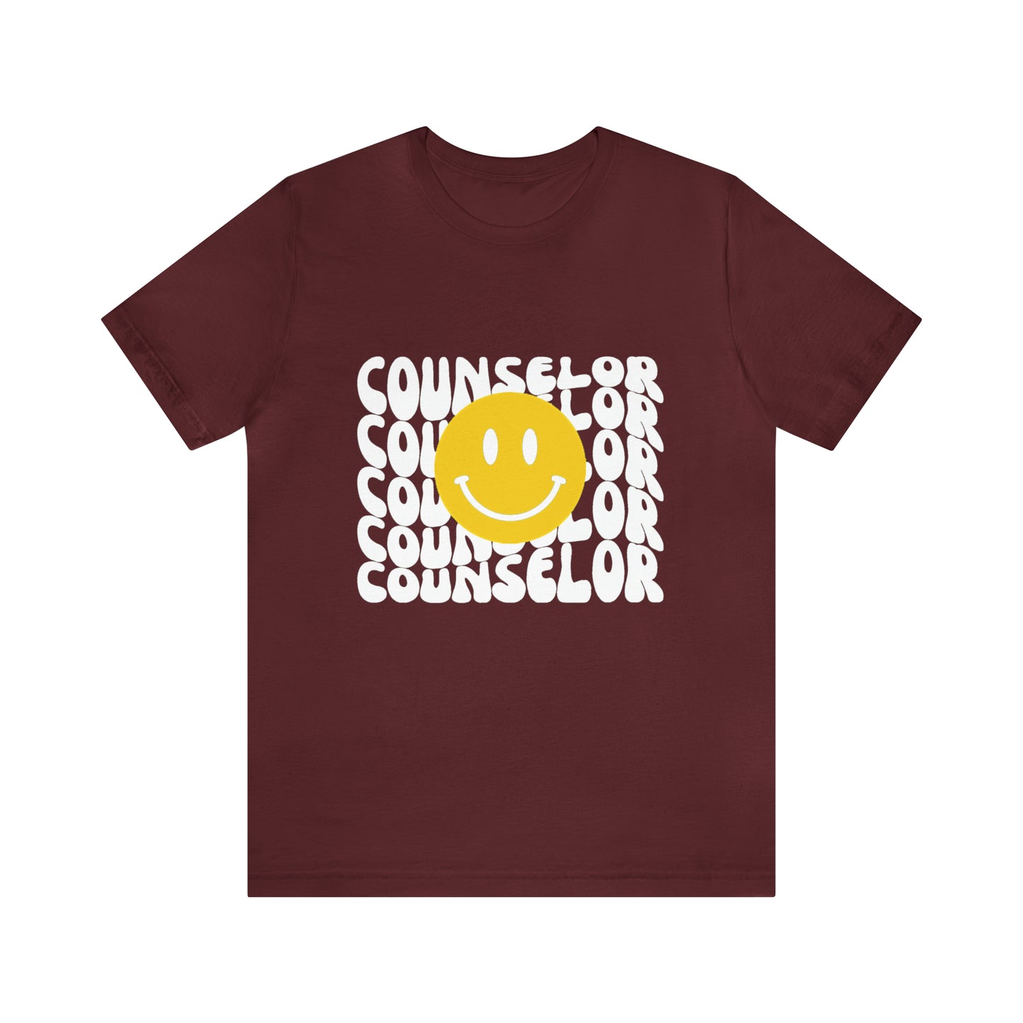 Happy Counselor Unisex Jersey Short Sleeve Tee in White