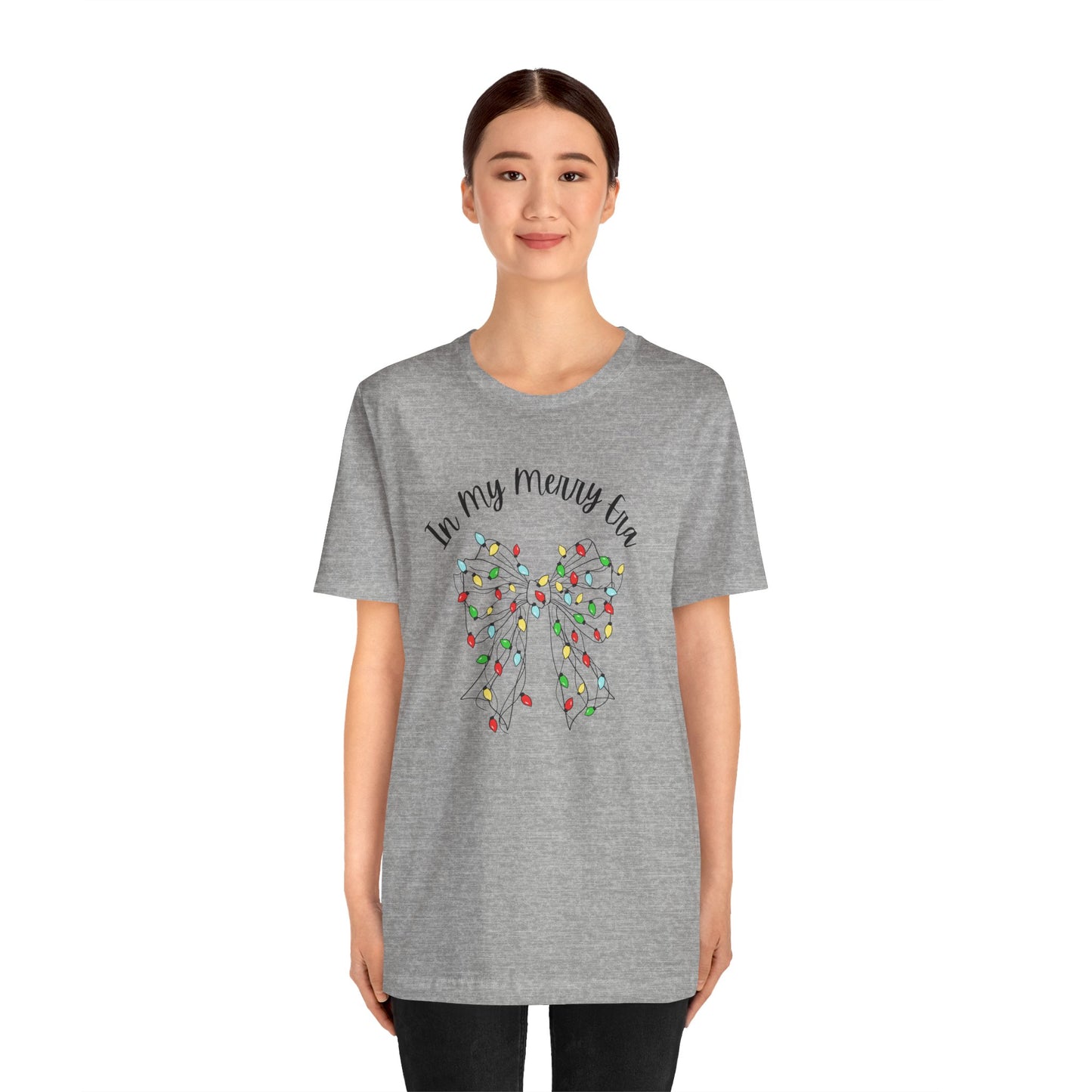 Holiday Lights Bow T-Shirt - "In My Merry Era"