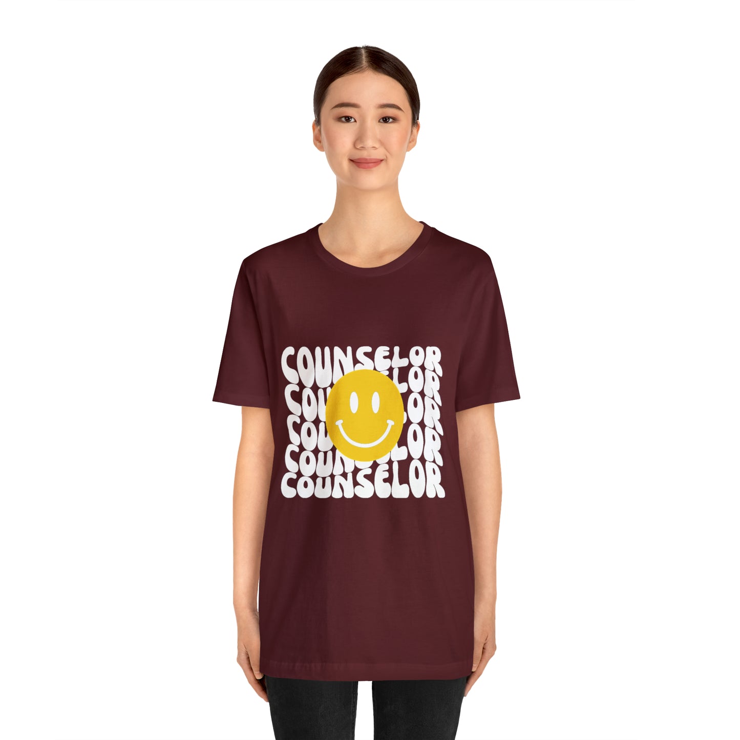 Happy Counselor Unisex Jersey Short Sleeve Tee in White