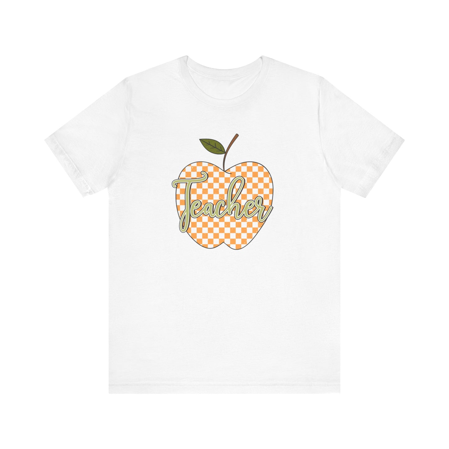Teacher Orange Checkered Apple