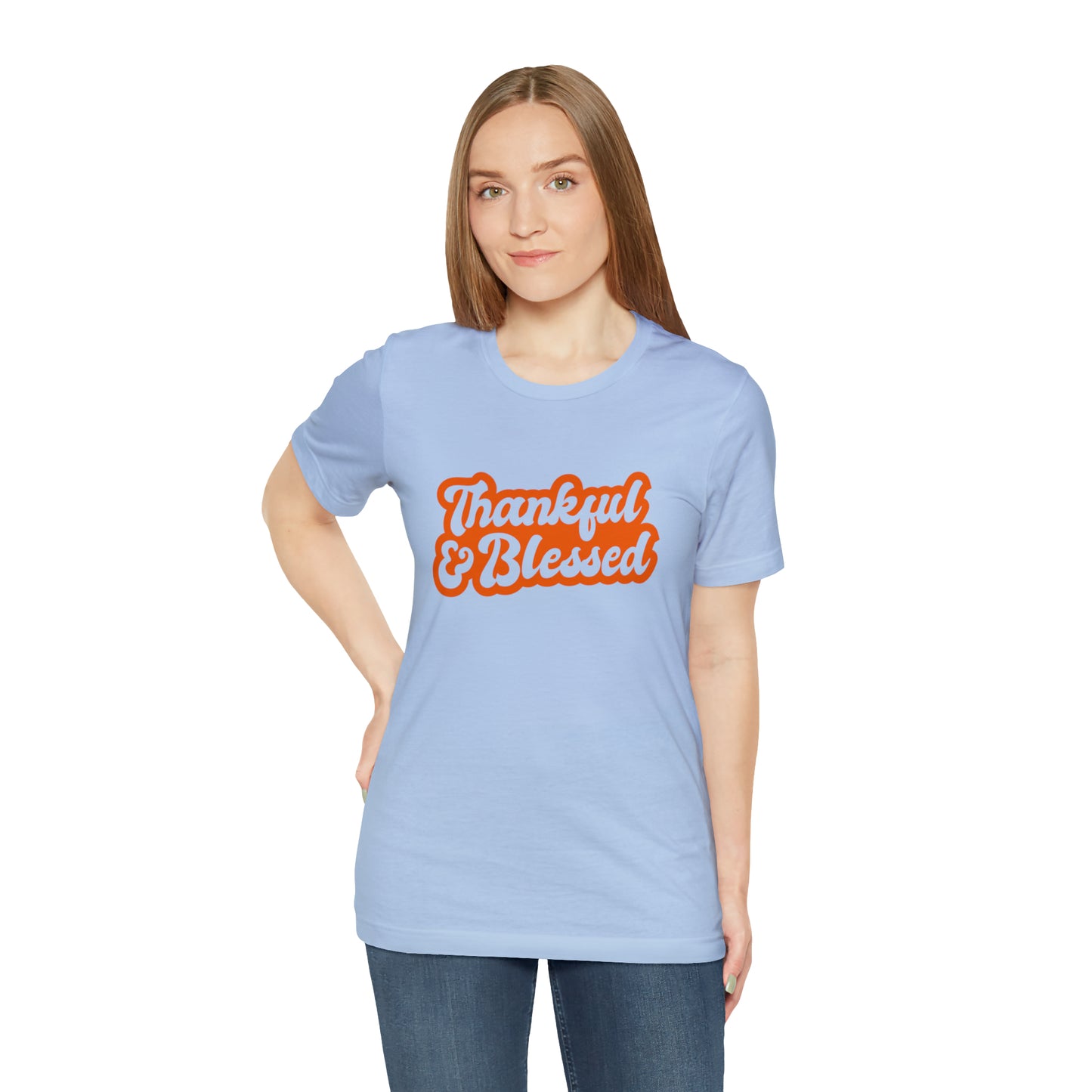 Thankful & Blessed Unisex Jersey Short Sleeve Tee