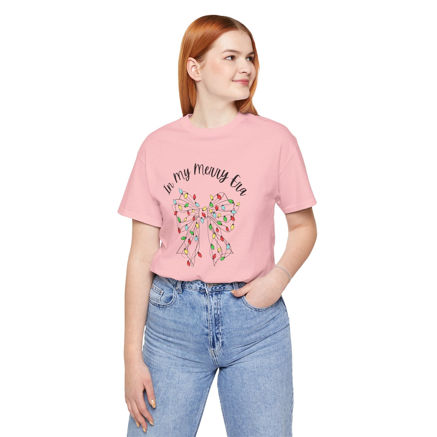 Holiday Lights Bow T-Shirt - "In My Merry Era"