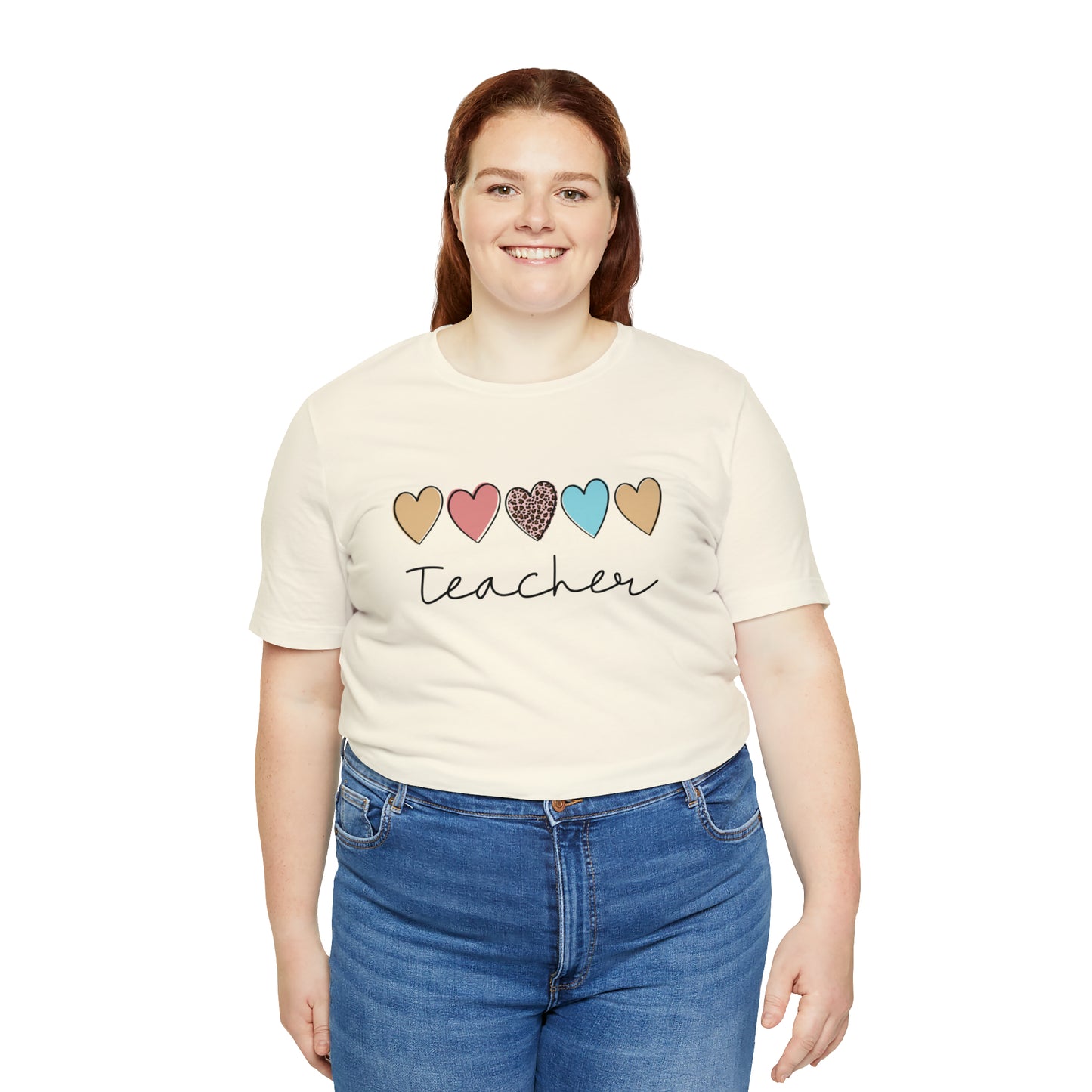 Teacher with Hearts Unisex Jersey Short Sleeve Tee