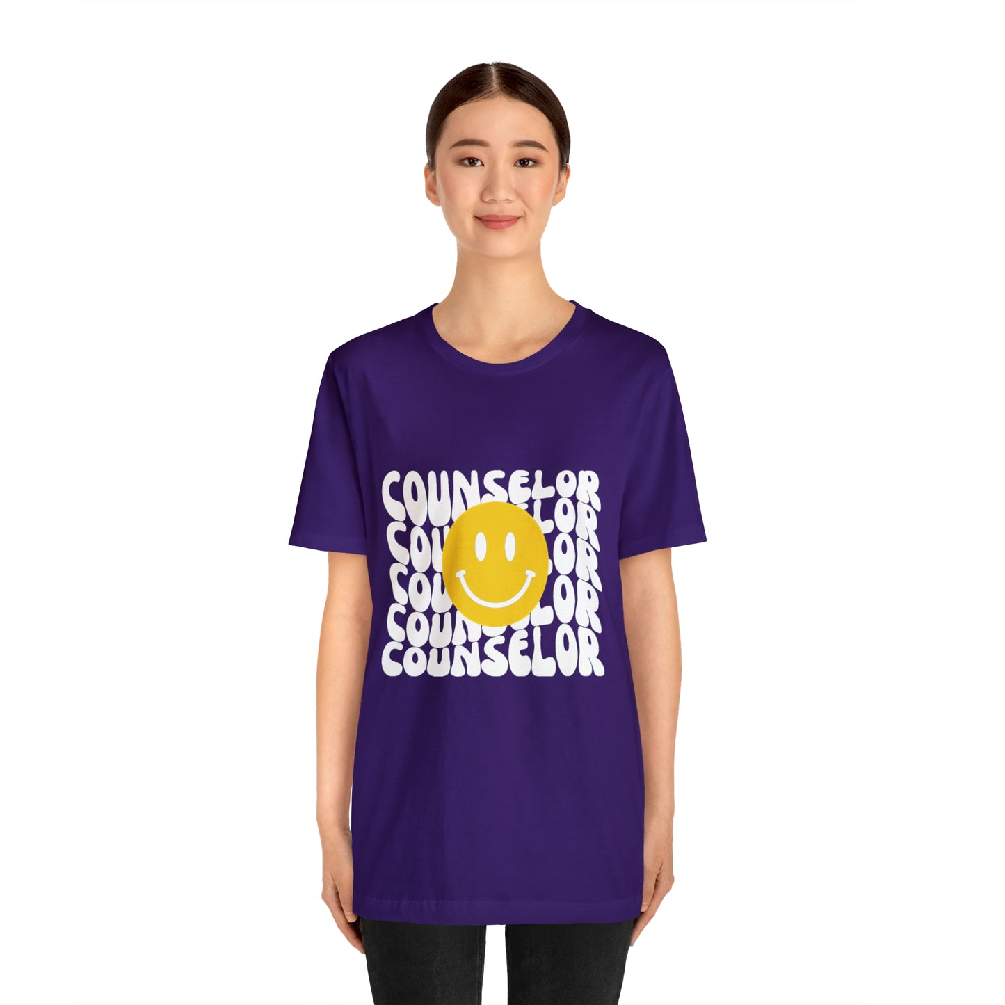 Happy Counselor Unisex Jersey Short Sleeve Tee in White