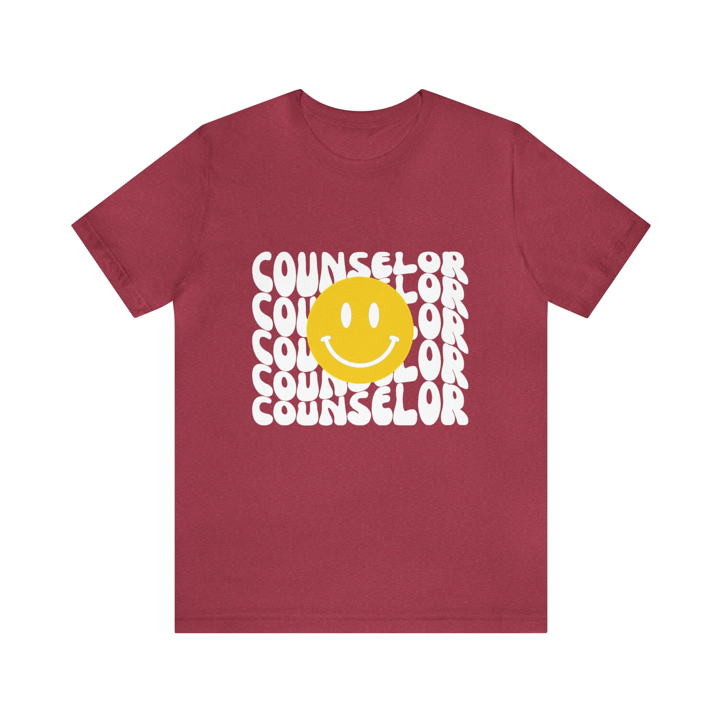Happy Counselor Unisex Jersey Short Sleeve Tee in White