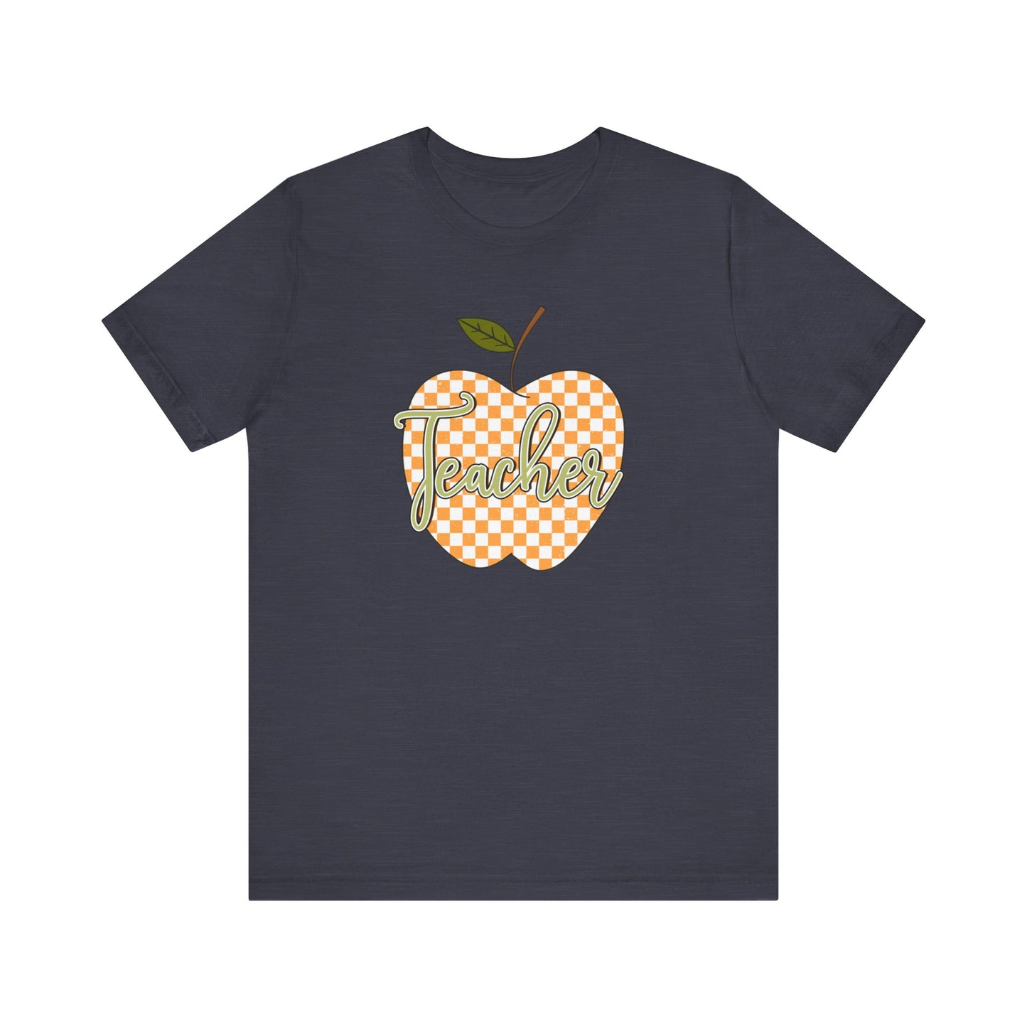 Teacher Orange Checkered Apple