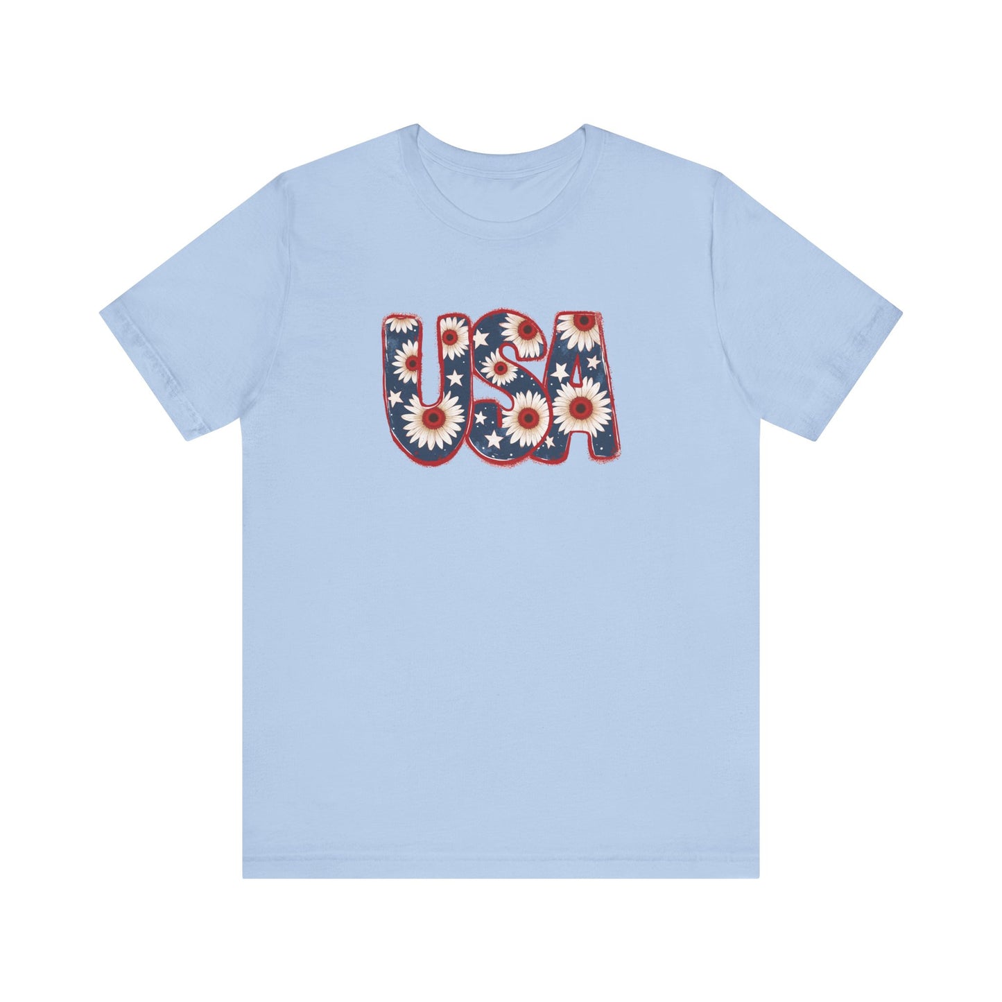 USA Floral Patriotic Tee